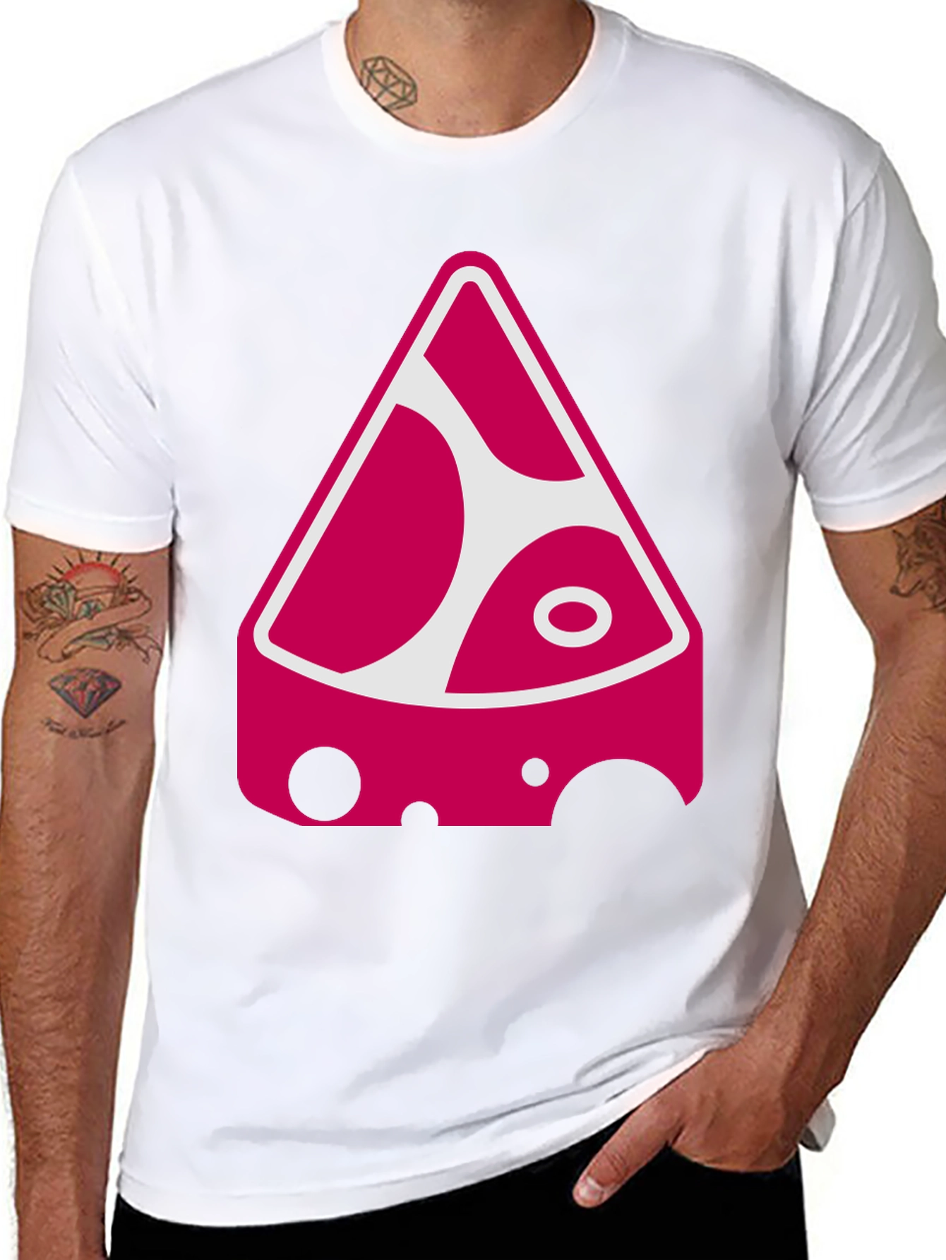 Funky Cheese Graphic Tee - Black Cotton Blend Shirt