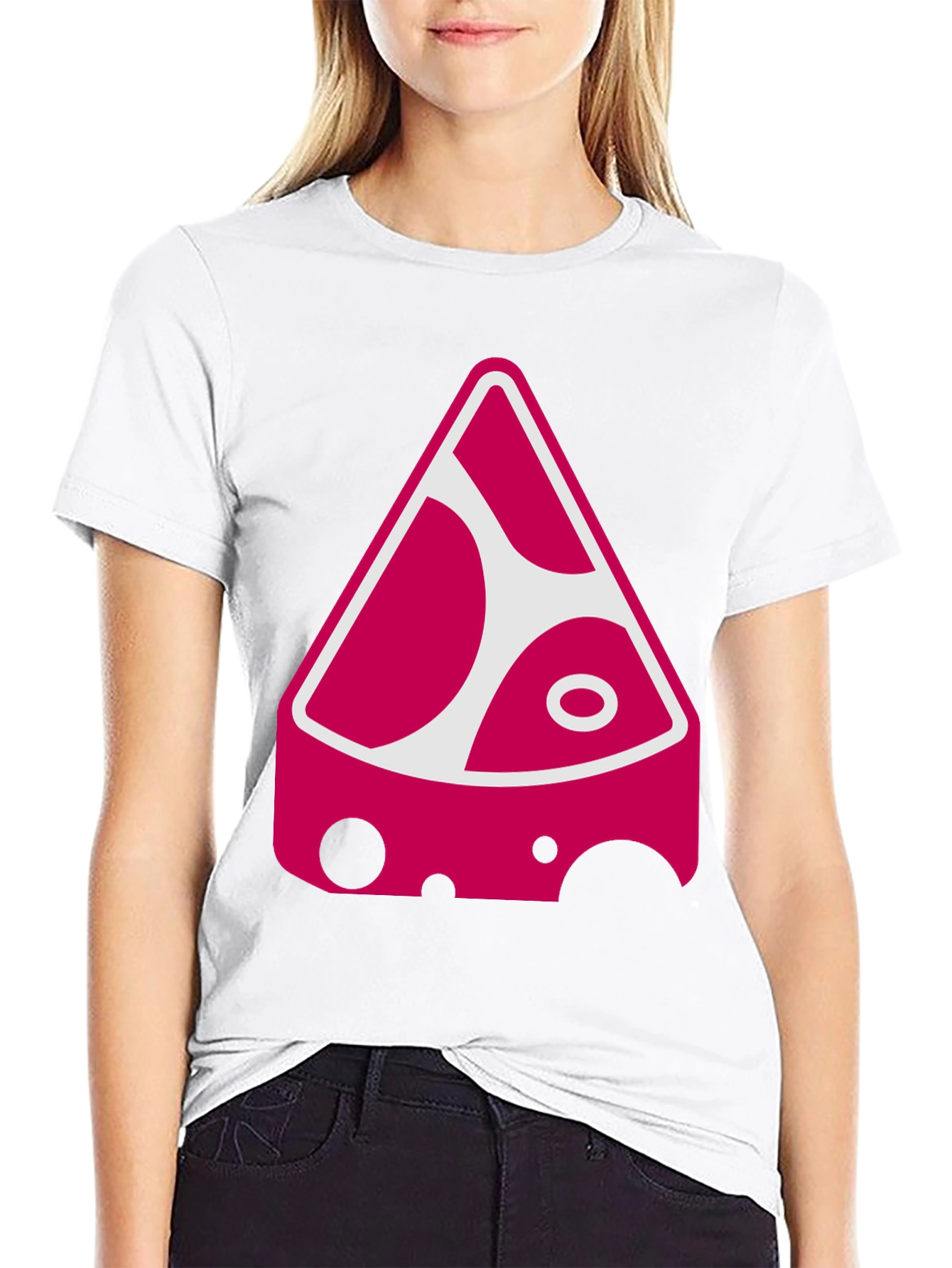 Funky Cheese Graphic Tee - Black Cotton Blend Shirt
