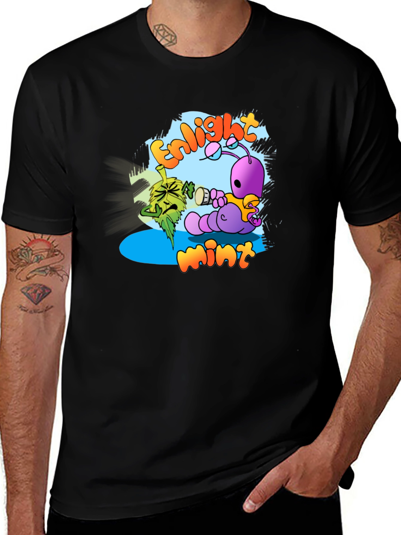 Enlightmint Graphic T-Shirt - Quirky Cartoon Design