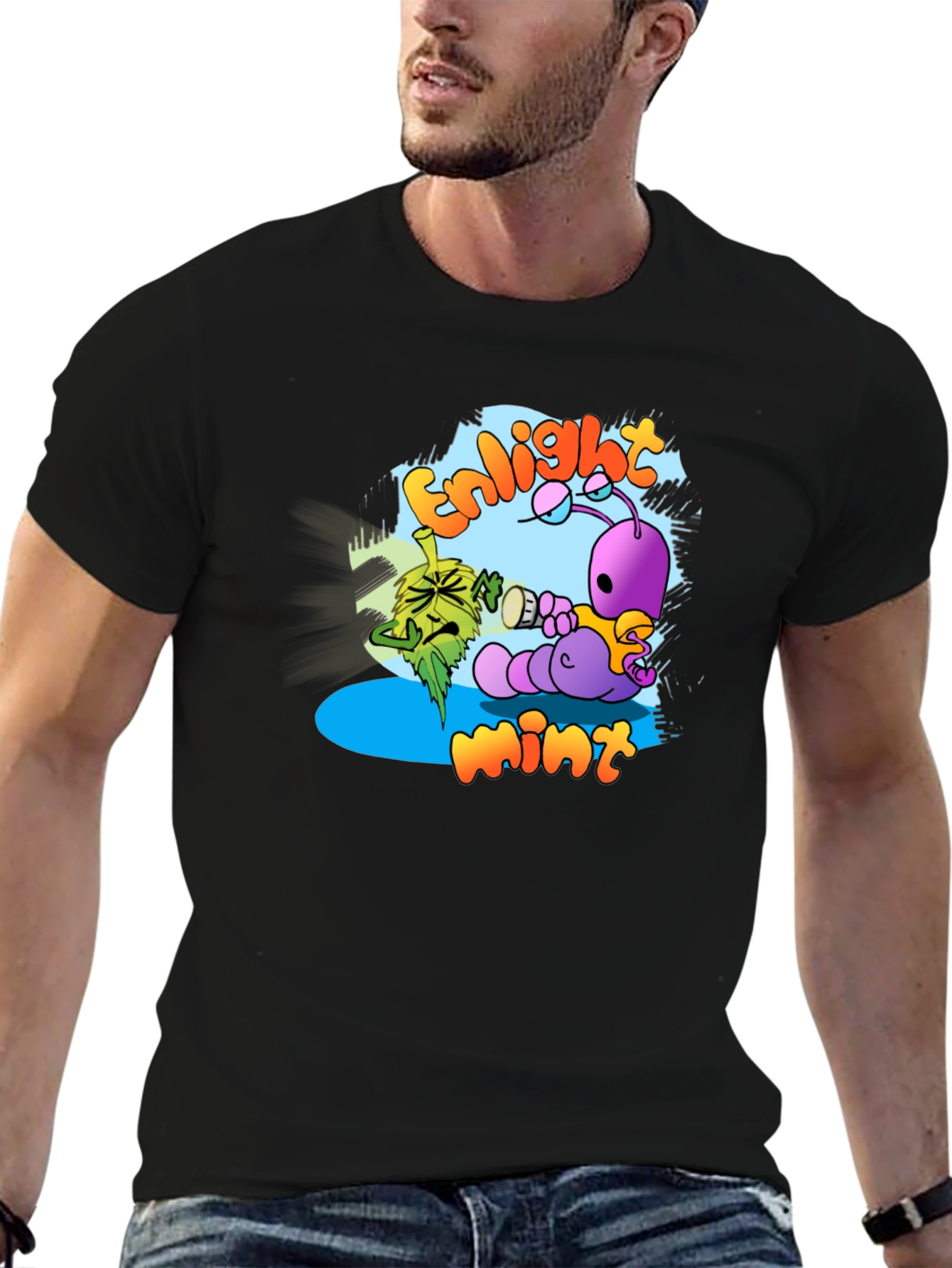 Enlightmint Graphic T-Shirt - Quirky Cartoon Design