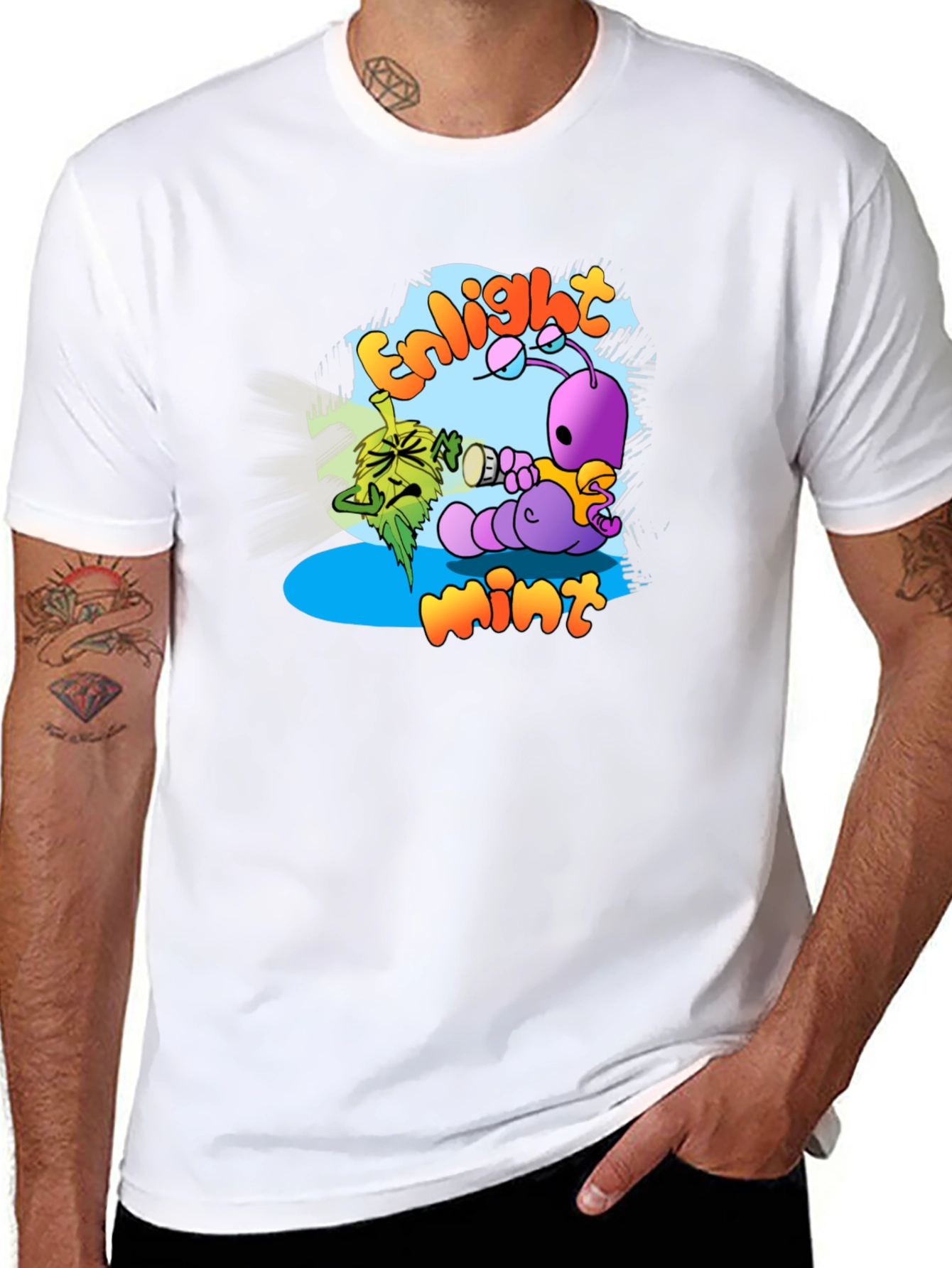 Enlightmint Graphic T-Shirt - Quirky Cartoon Design