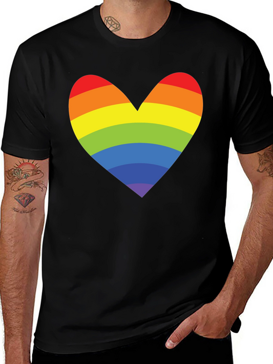 Rainbow Heart Graphic Tee - Pride Love Shirt