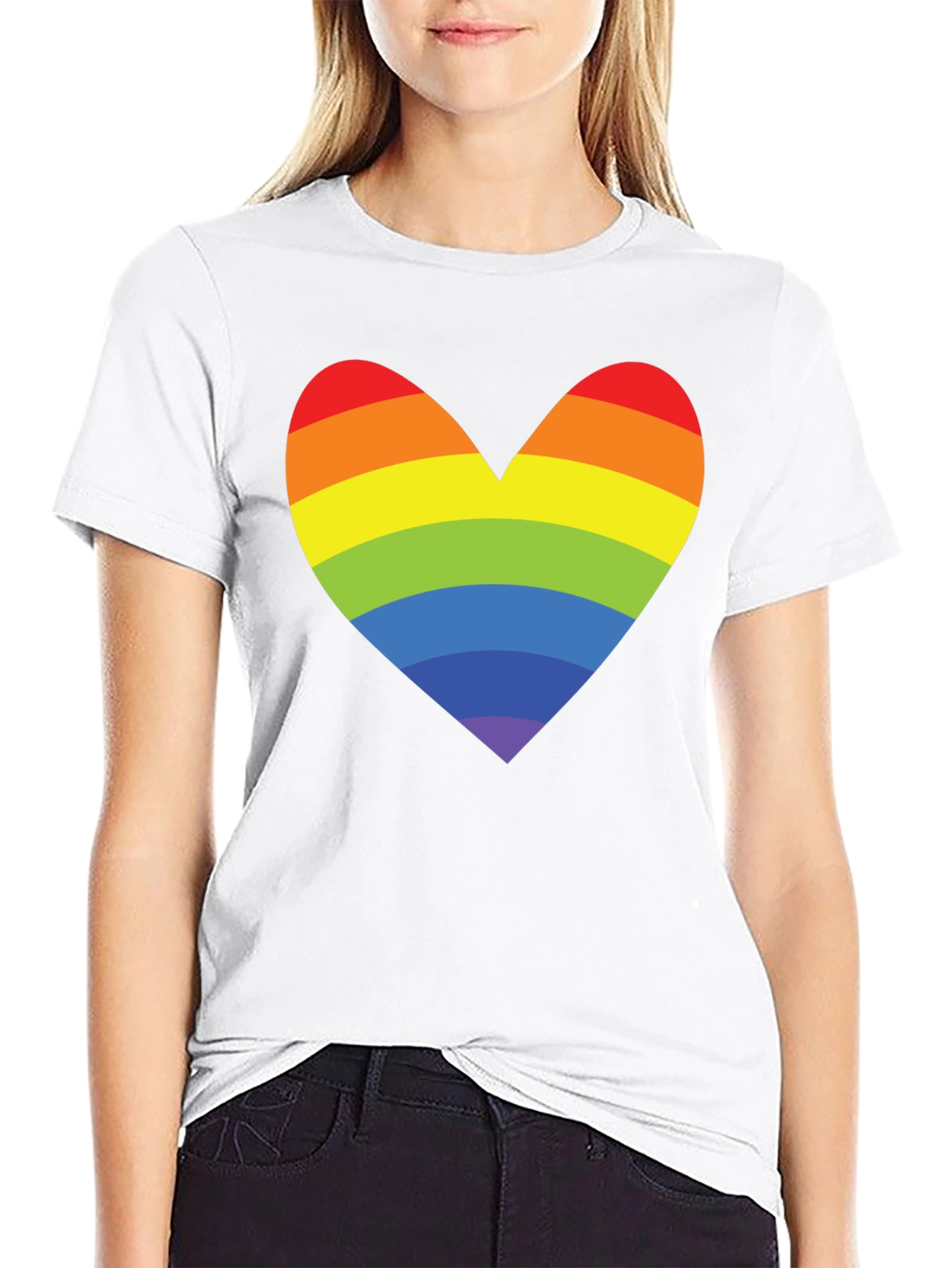 Rainbow Heart Graphic Tee - Pride Love Shirt