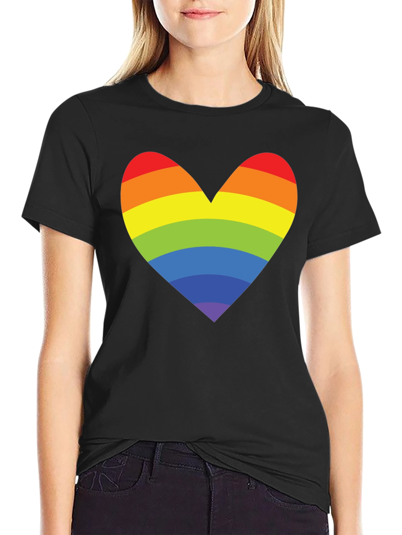 Rainbow Heart Graphic Tee - Pride Love Shirt