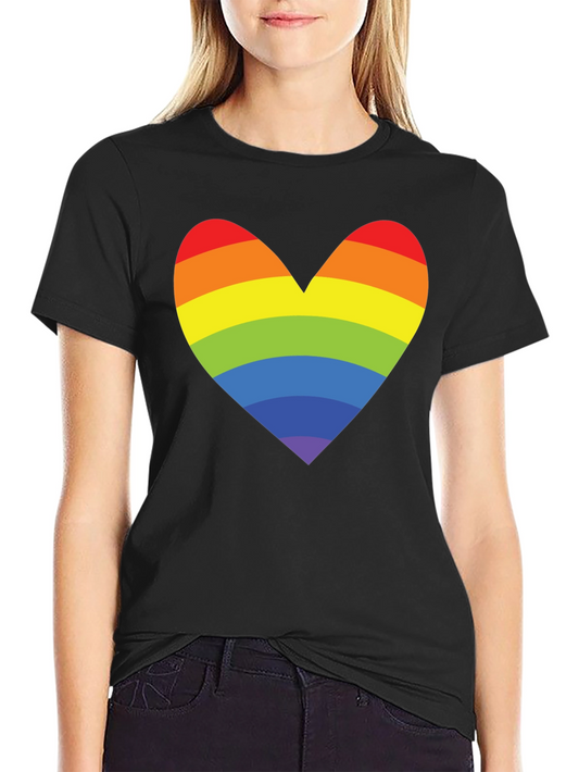 Rainbow Heart Graphic Tee - Pride Love Shirt