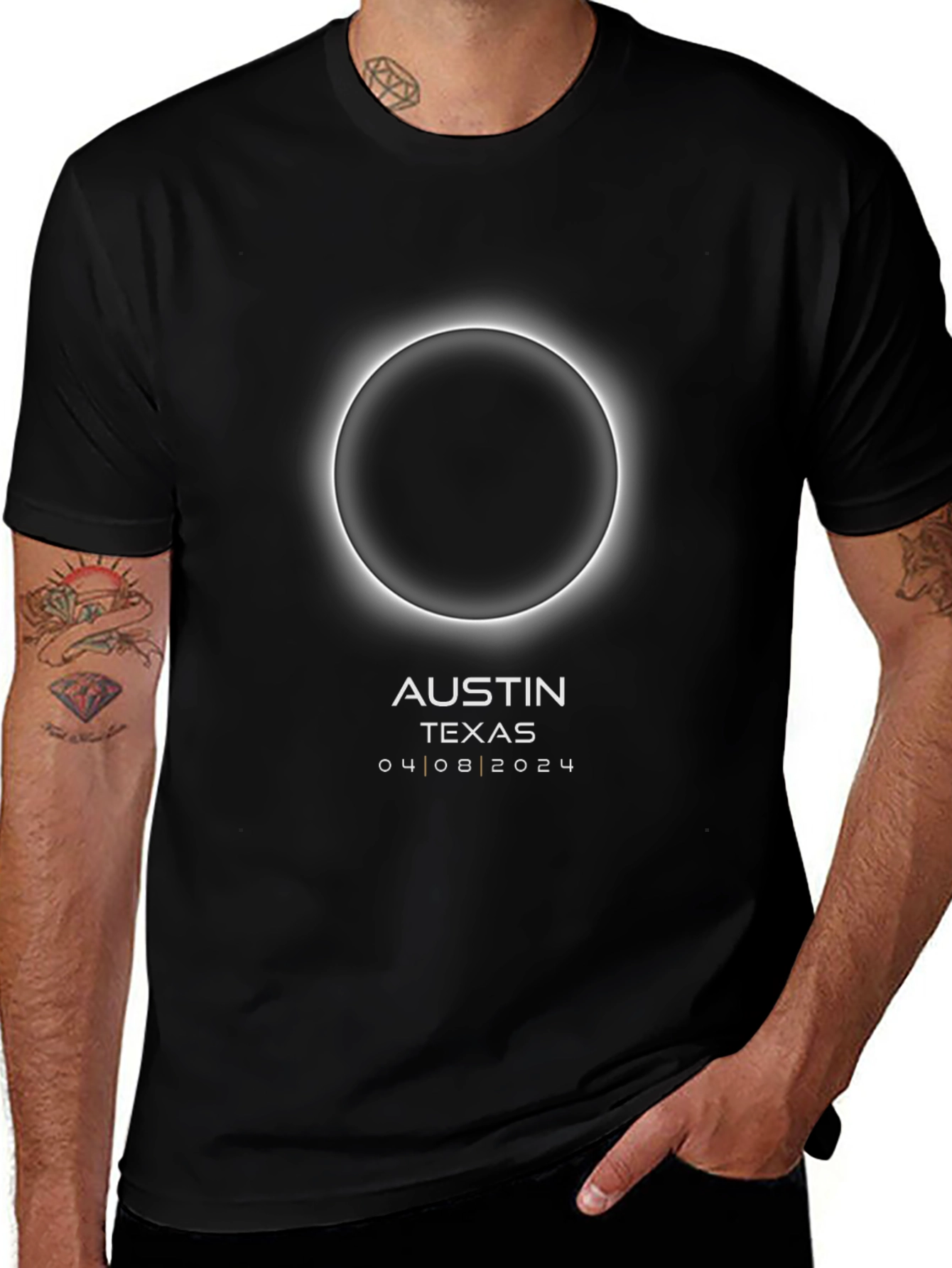 Austin Texas Eclipse 2024 Black T-Shirt