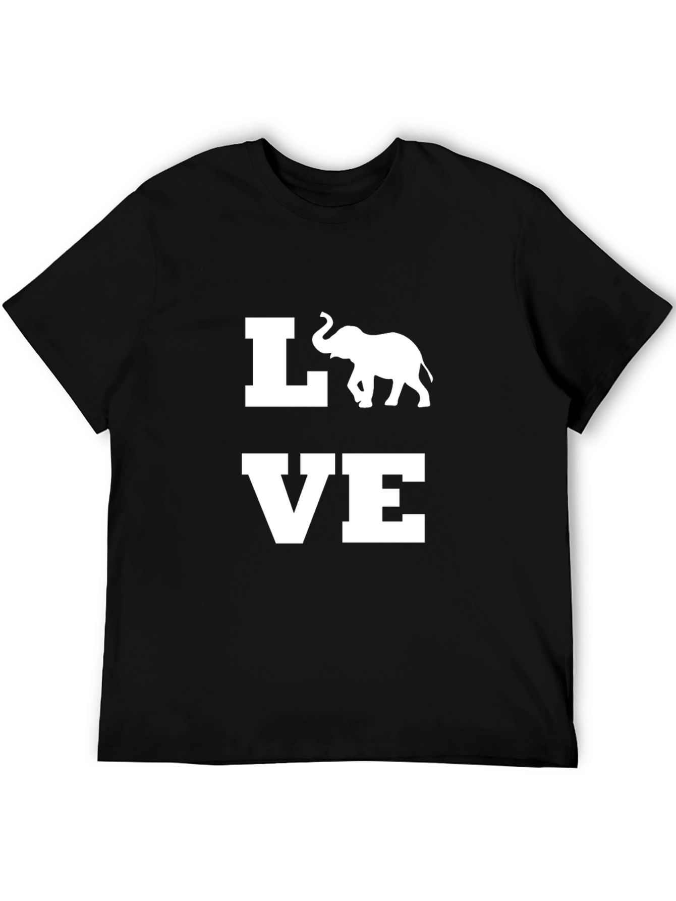 Elephant Love Graphic T-Shirt - Black