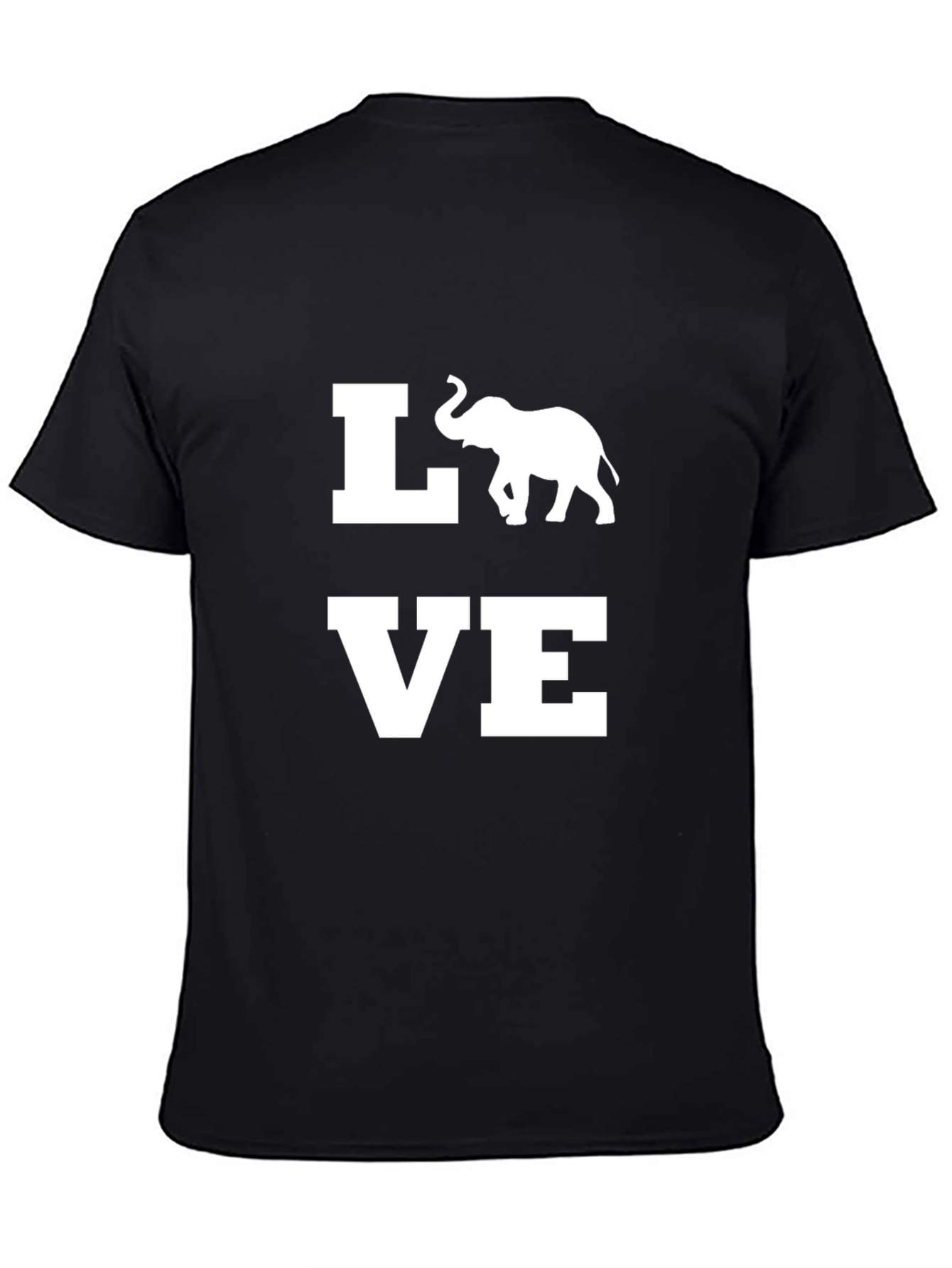 Elephant Love Graphic T-Shirt - Black