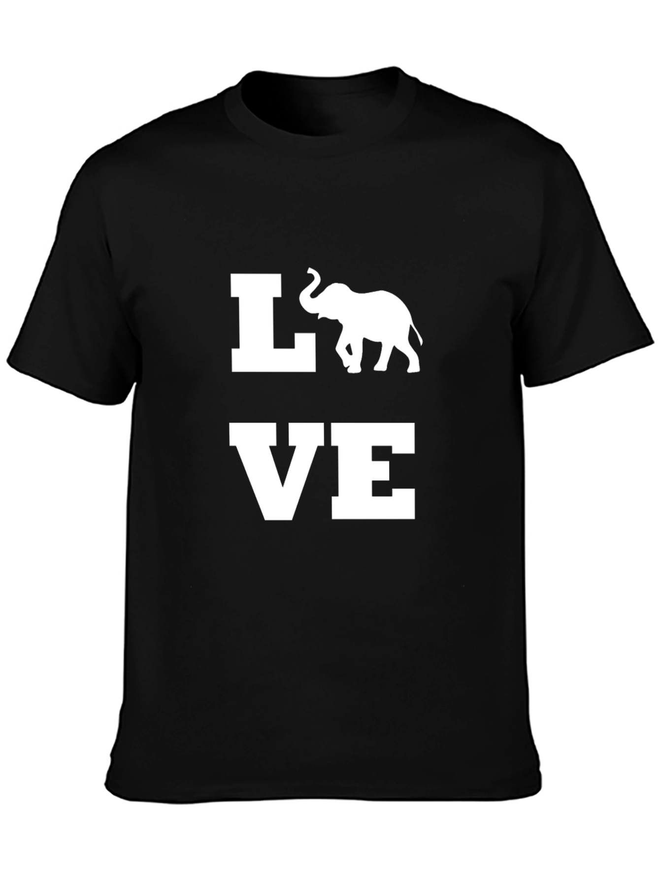 Elephant Love Graphic T-Shirt - Black