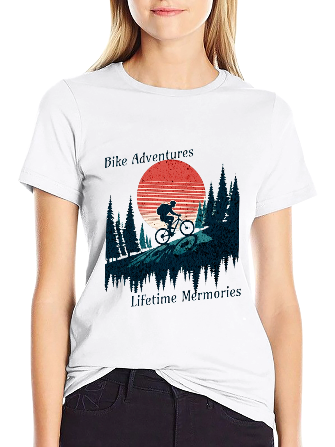 Bike Adventure Tee: Retro Mountain Biking Shirt