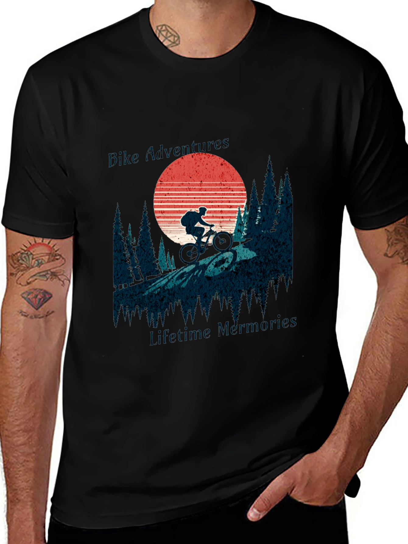 Bike Adventure Tee: Retro Mountain Biking Shirt