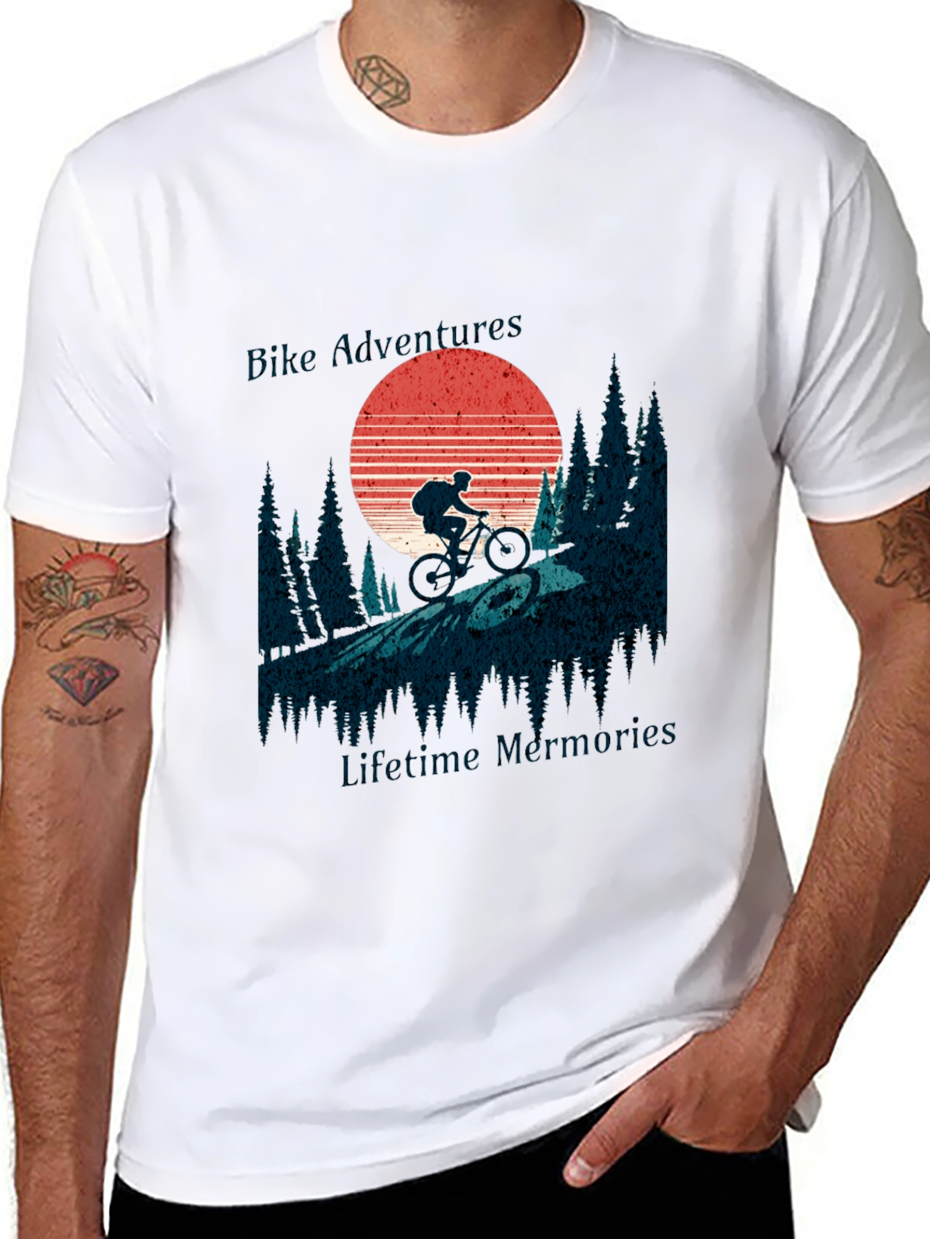 Bike Adventure Tee: Retro Mountain Biking Shirt