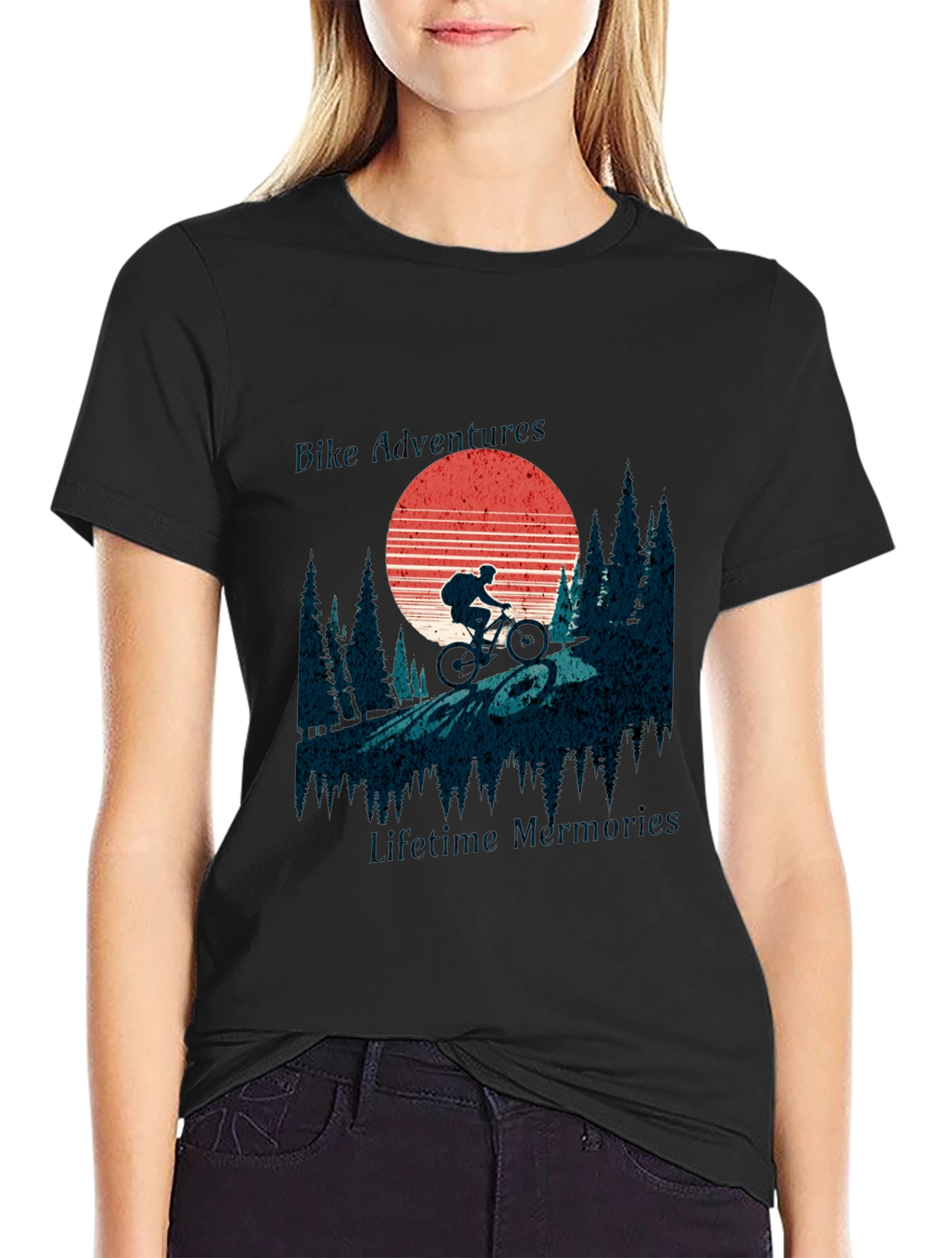 Bike Adventure Tee: Retro Mountain Biking Shirt