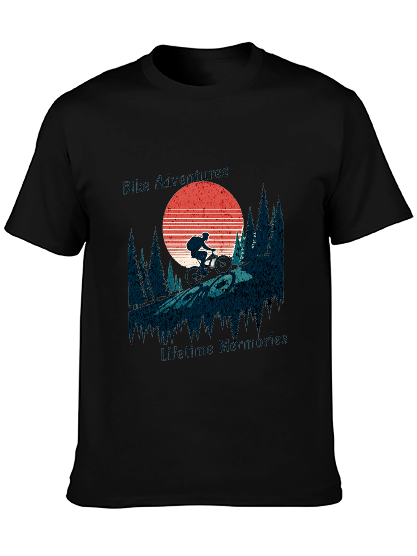 Bike Adventure Tee: Retro Mountain Biking Shirt
