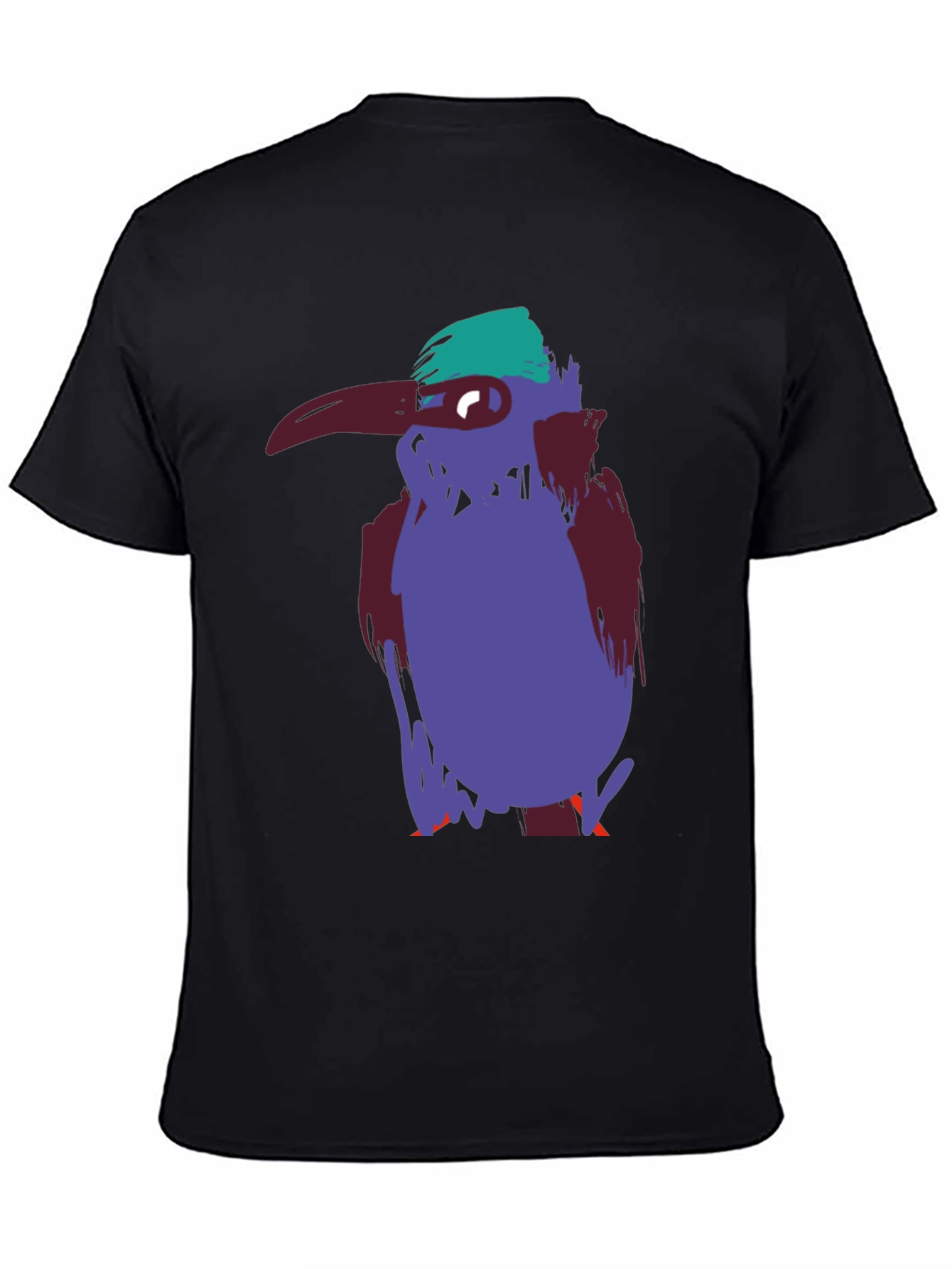 Unique Bird Graphic Tee - Casual Black Cotton T-Shirt
