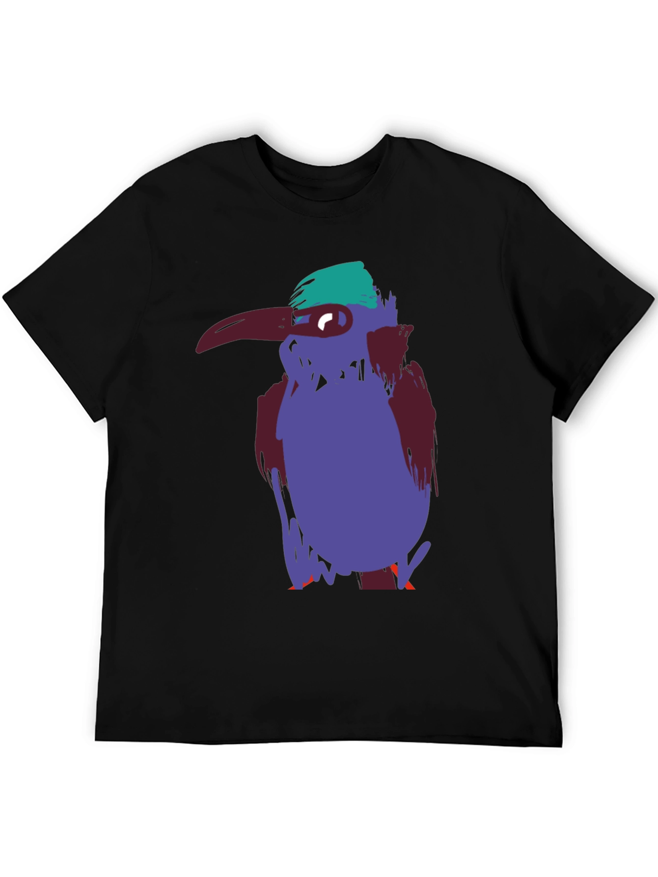 Unique Bird Graphic Tee - Casual Black Cotton T-Shirt