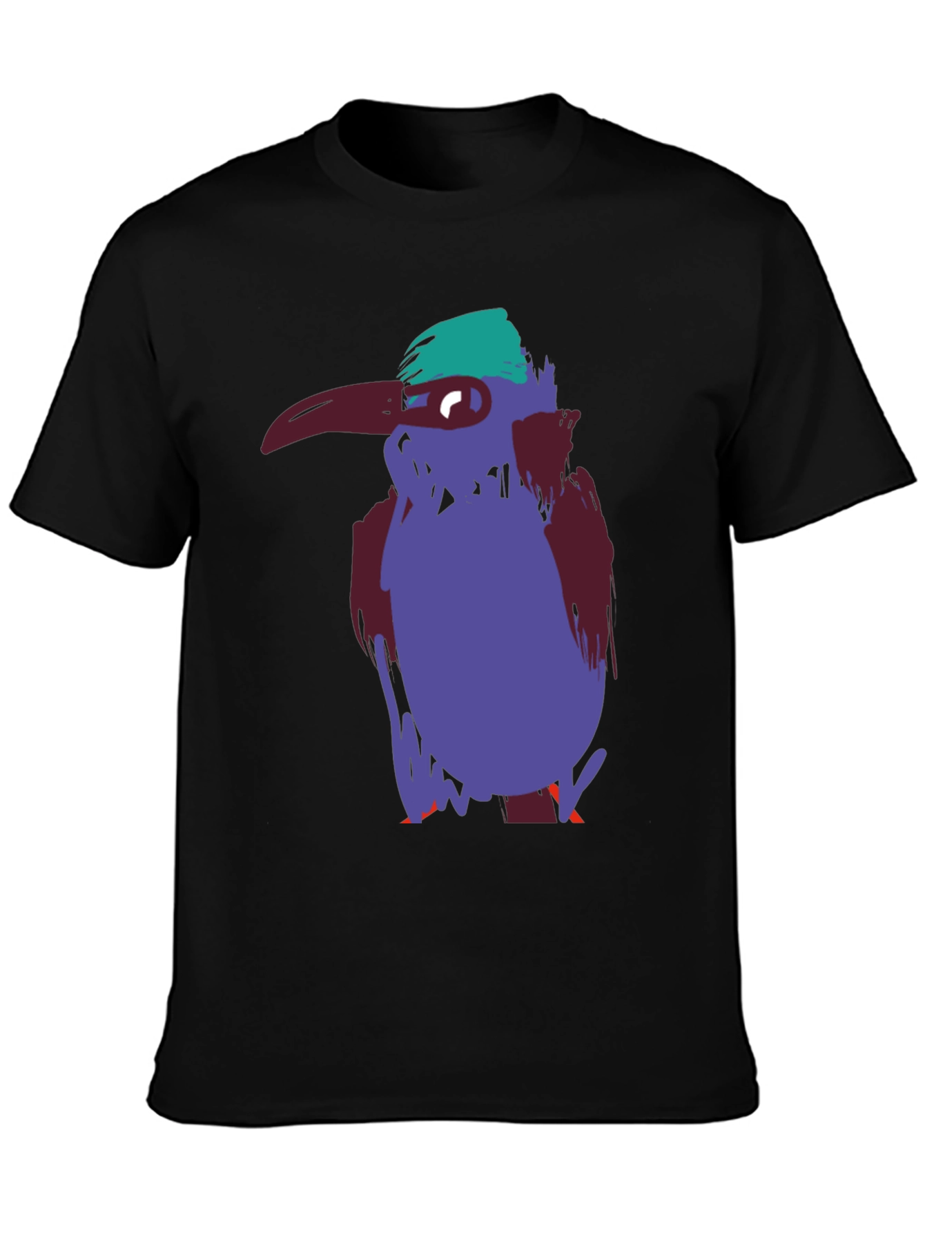 Unique Bird Graphic Tee - Casual Black Cotton T-Shirt