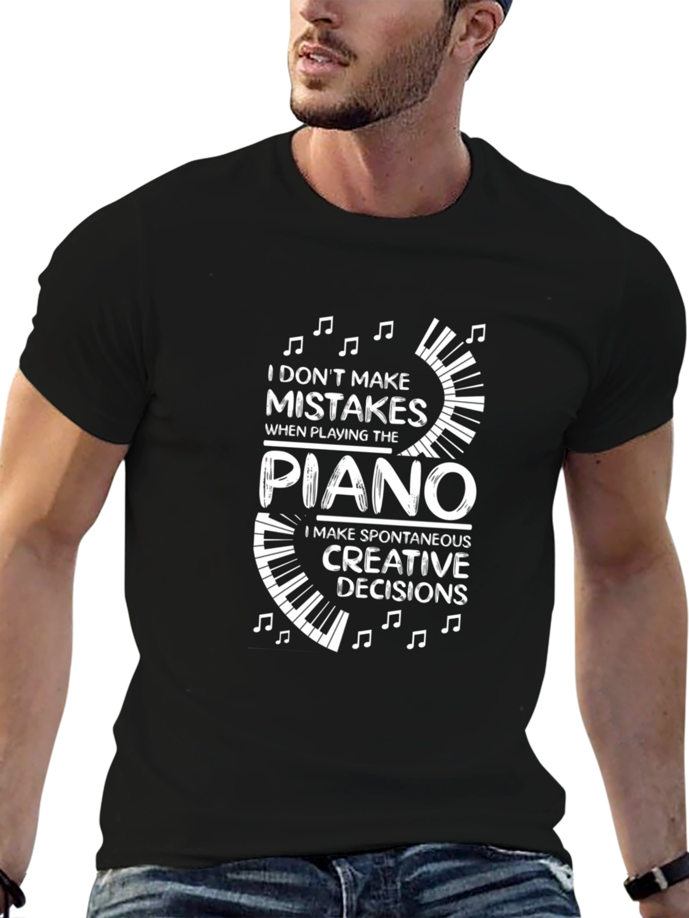 Funny Piano T-Shirt - I Dont Make Mistakes Tee