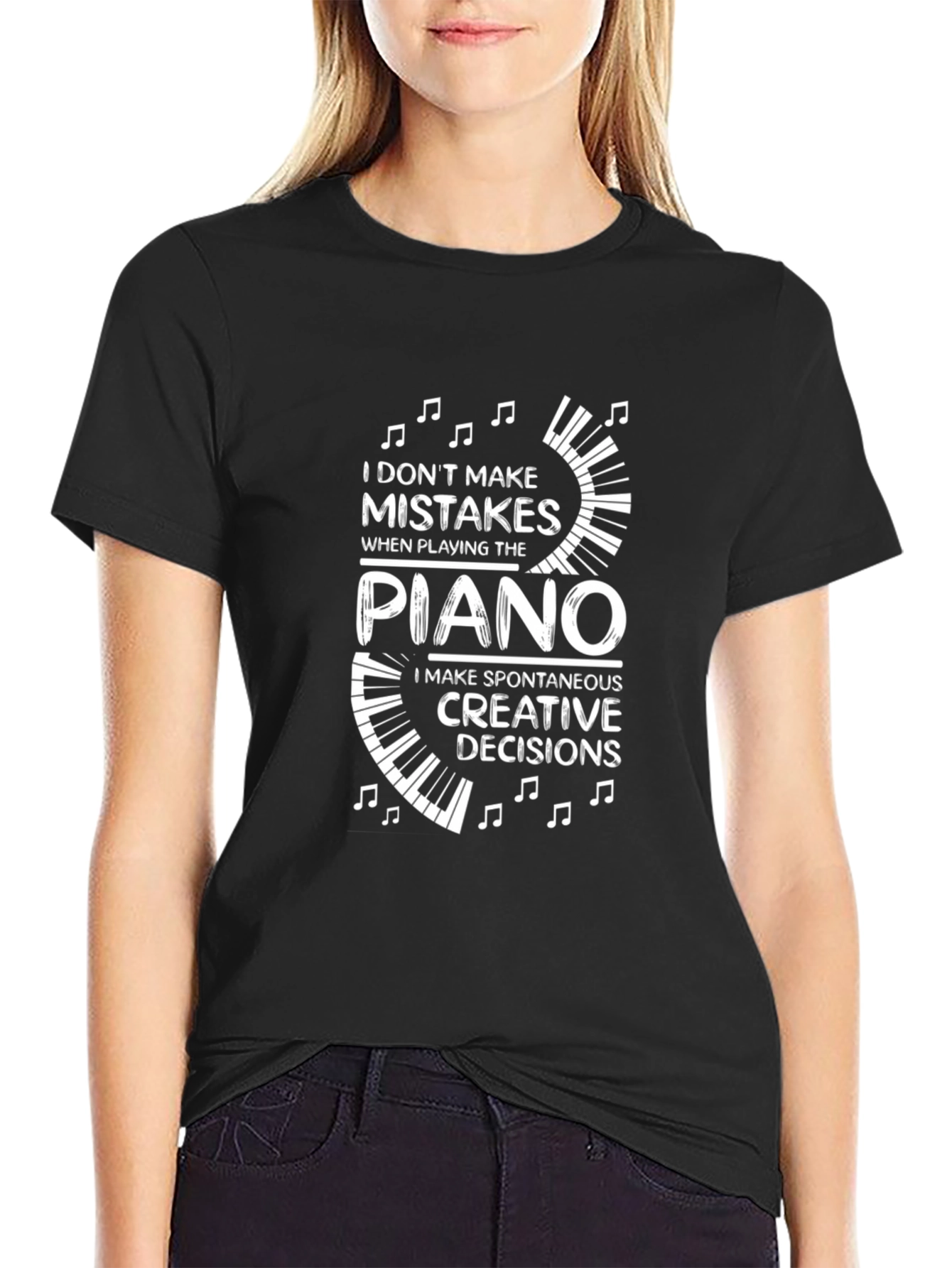 Funny Piano T-Shirt - I Dont Make Mistakes Tee