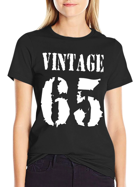 Vintage 65 Graphic Tee - Classic Black Cotton T-Shirt