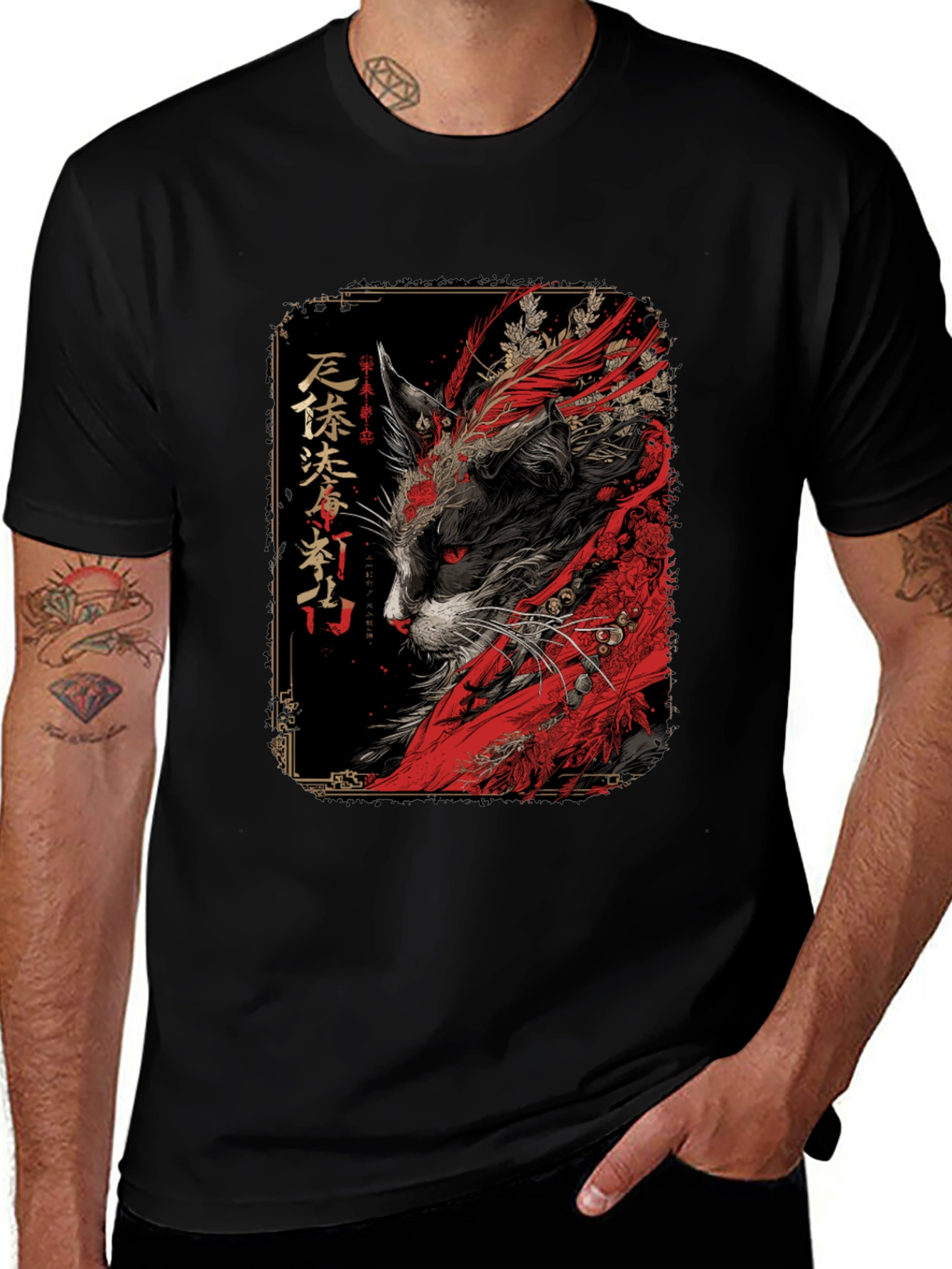 Japanese Cat Art T-Shirt