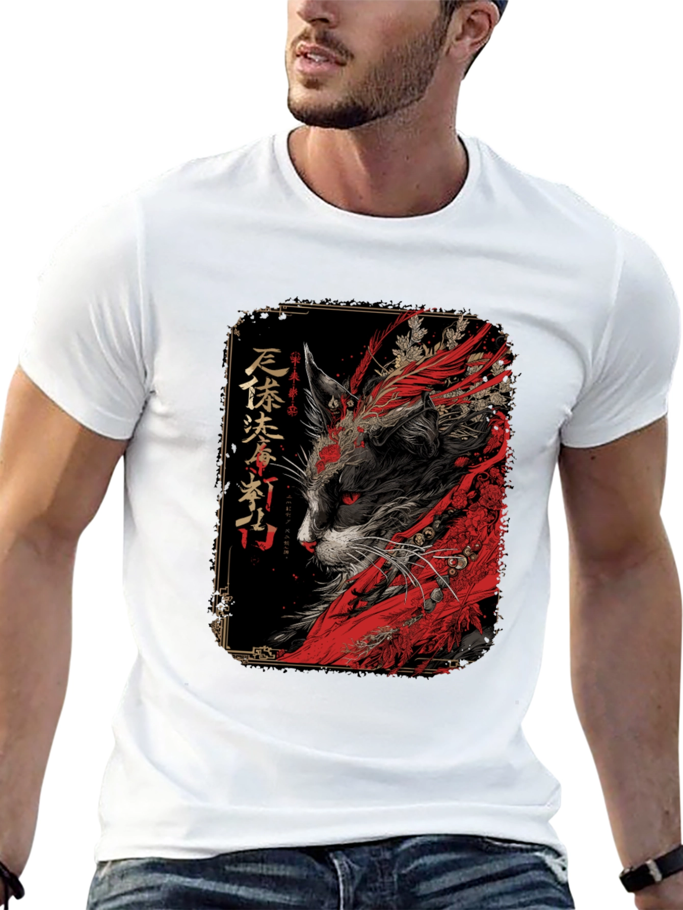 Japanese Cat Art T-Shirt