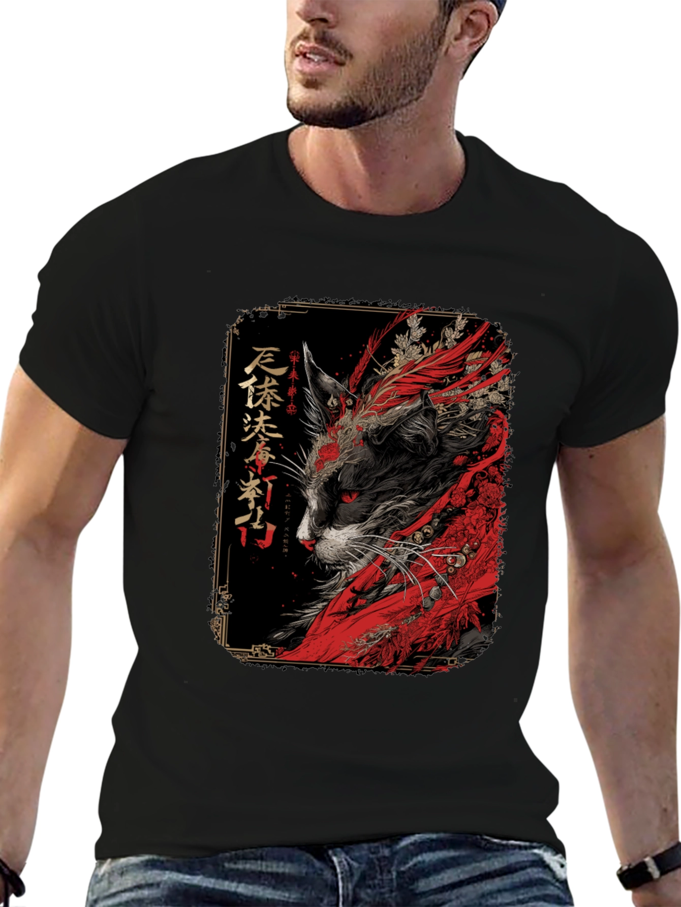 Japanese Cat Art T-Shirt