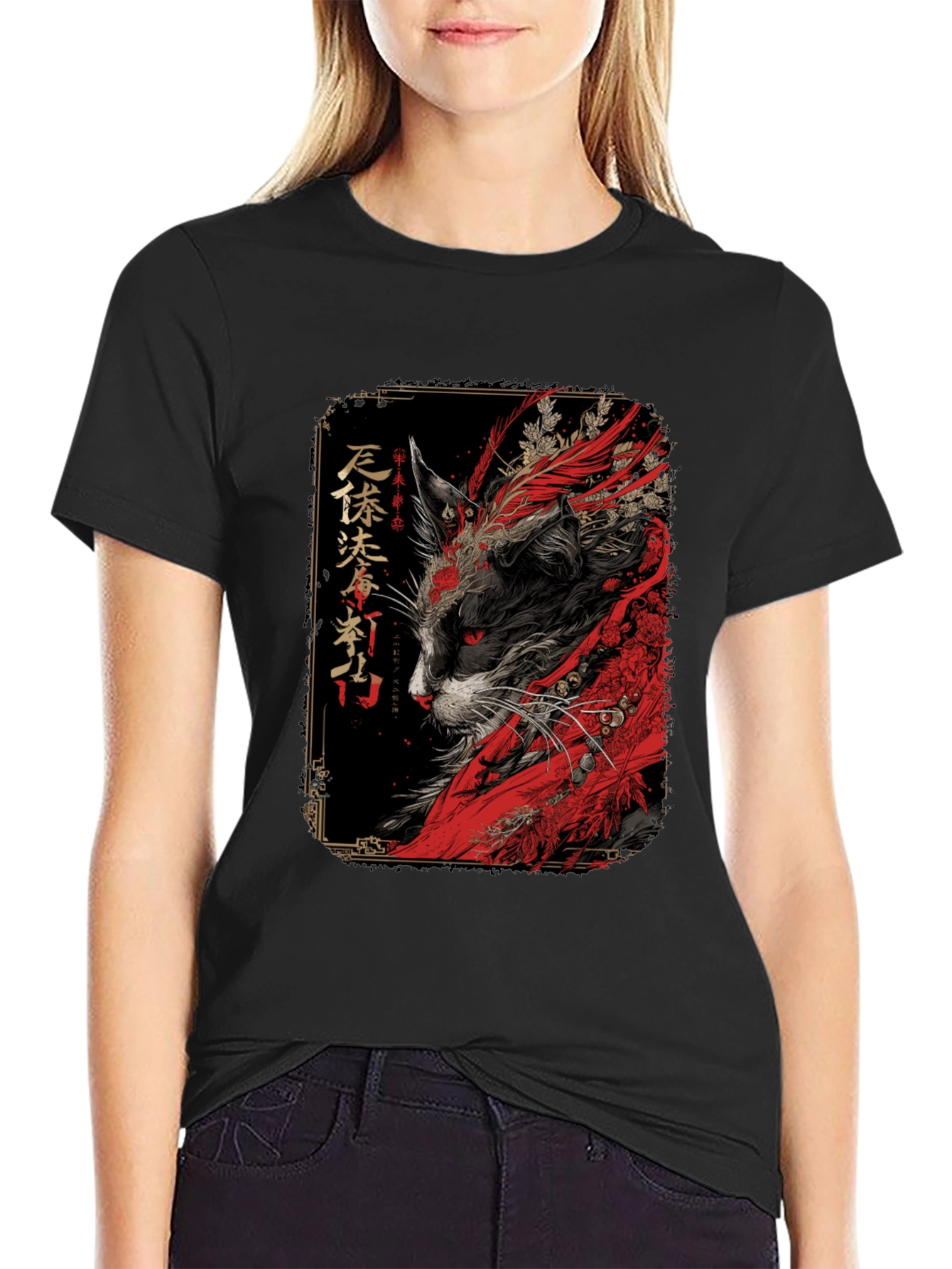 Japanese Cat Art T-Shirt