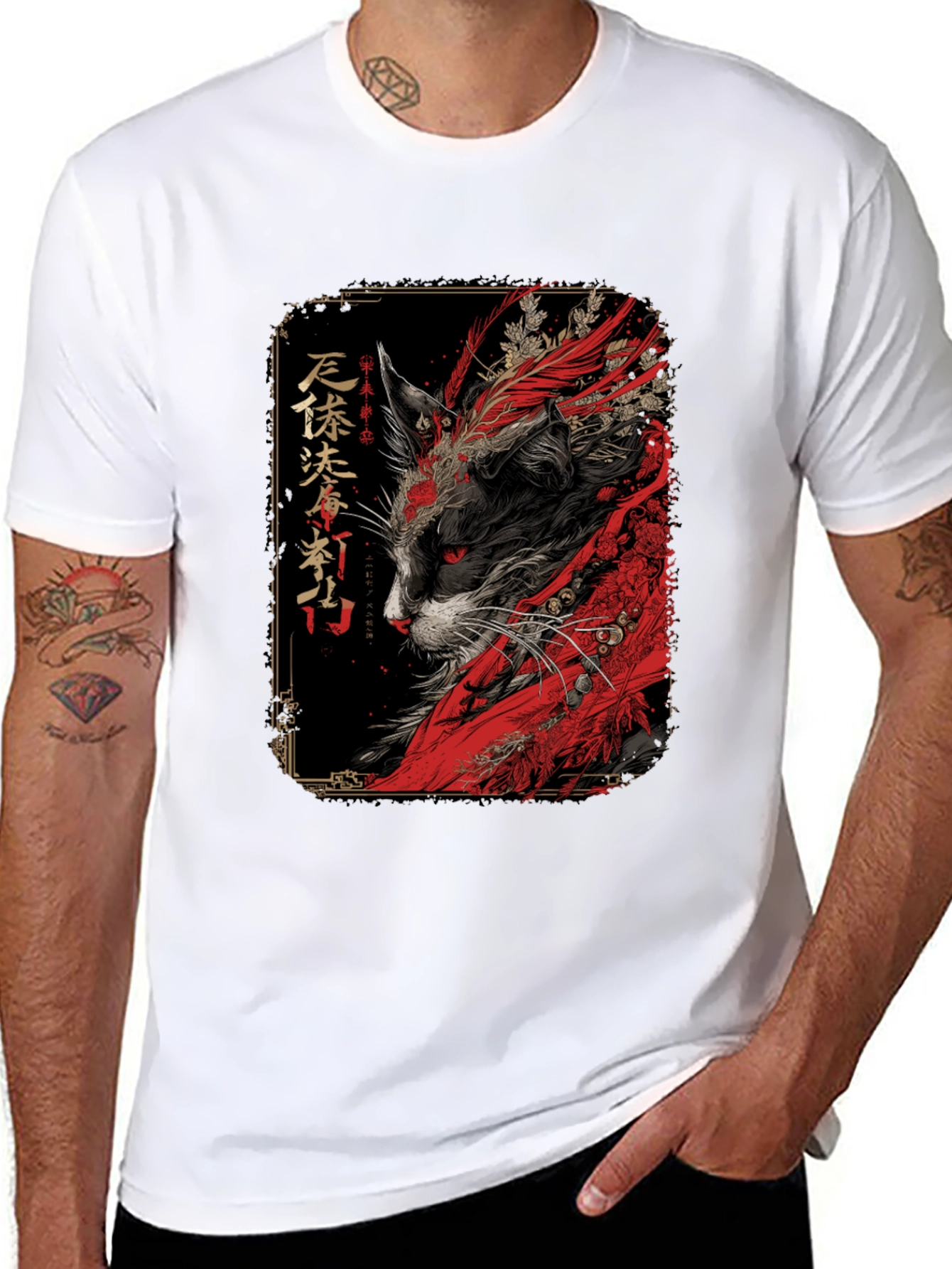 Japanese Cat Art T-Shirt
