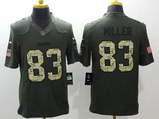 Men's Pittsburgh Steelers Heath Miller #83 Army Green Game Jerseys