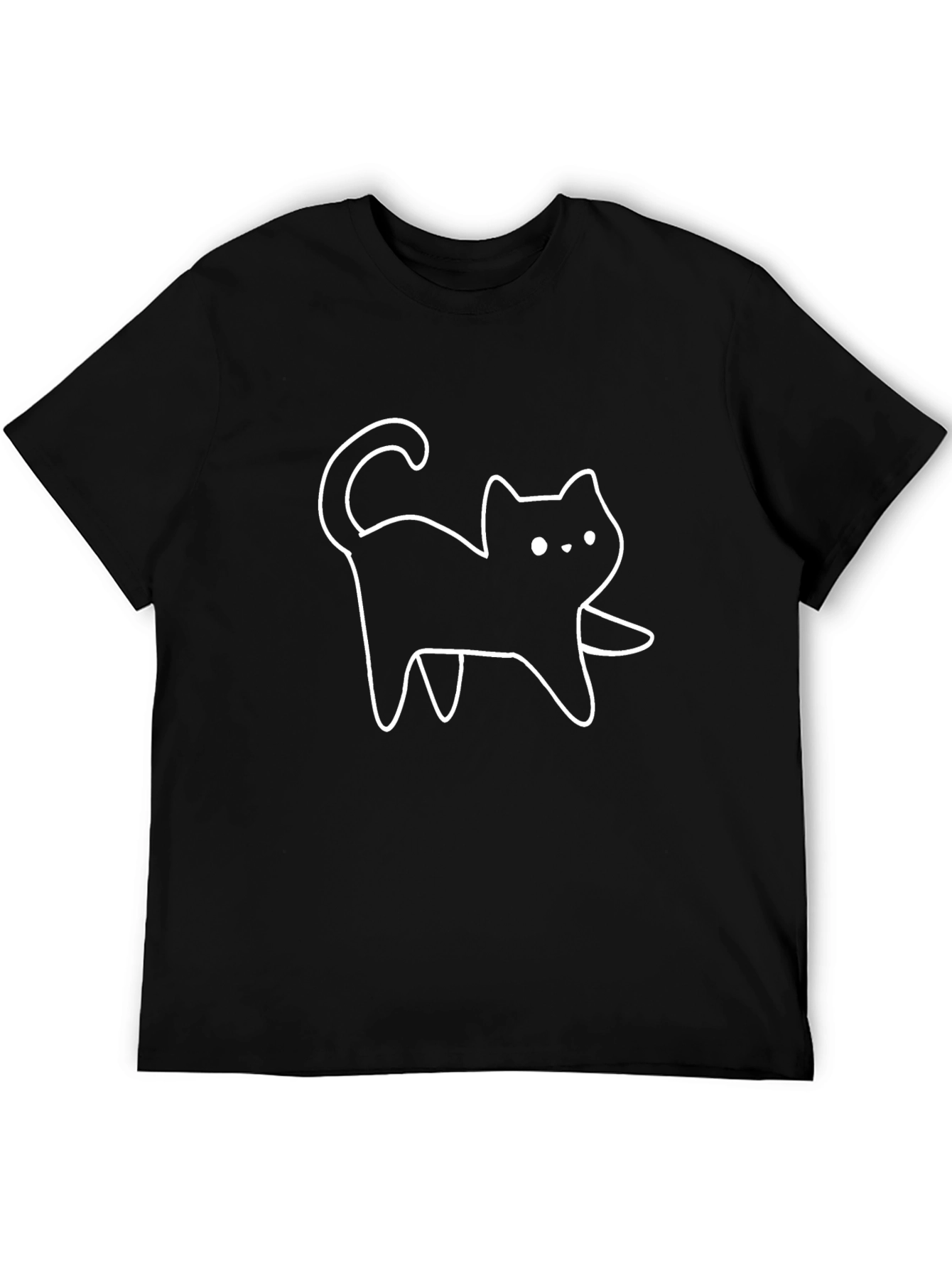 Black Cat Outline Graphic Tee