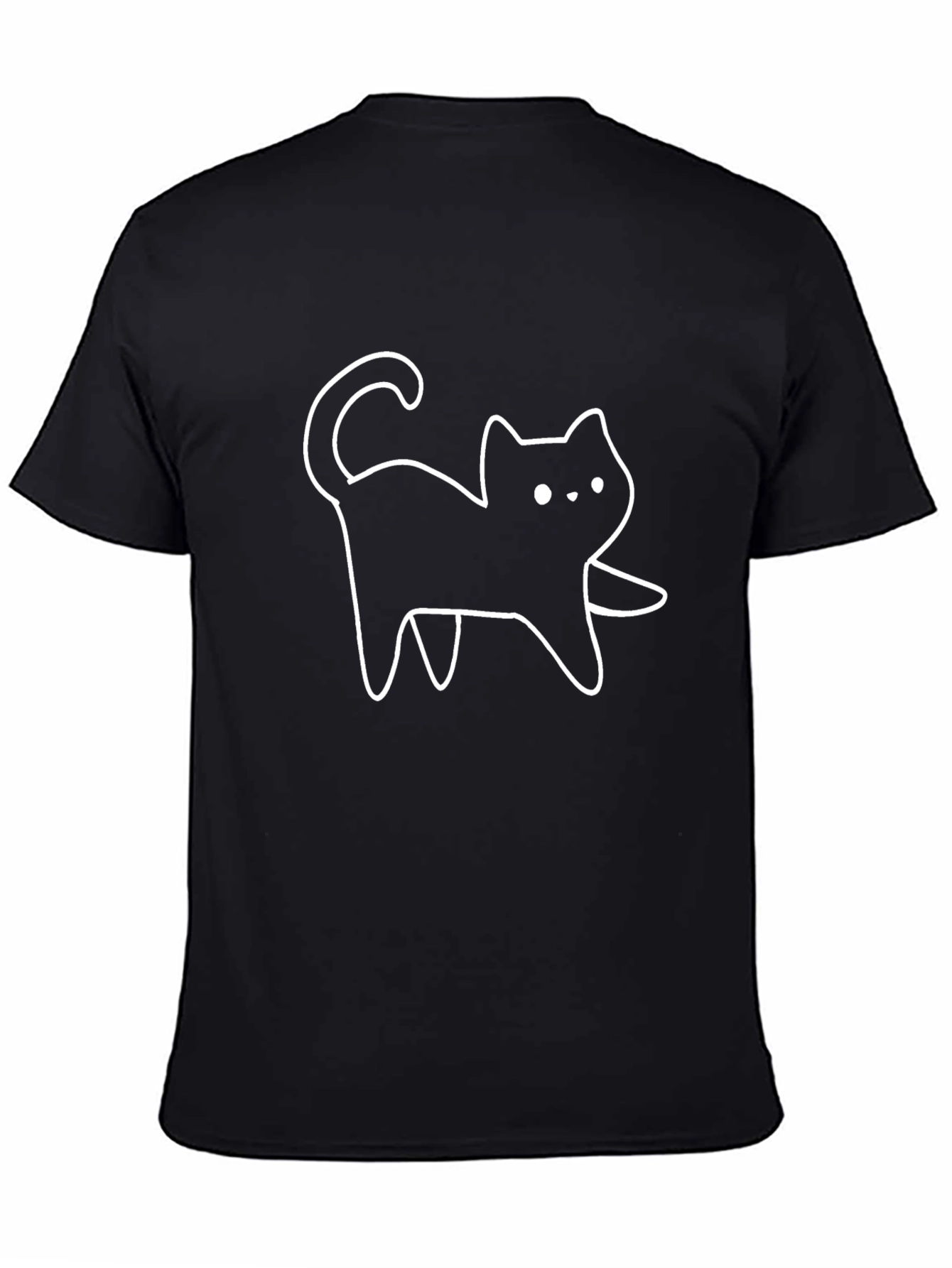 Black Cat Outline Graphic Tee