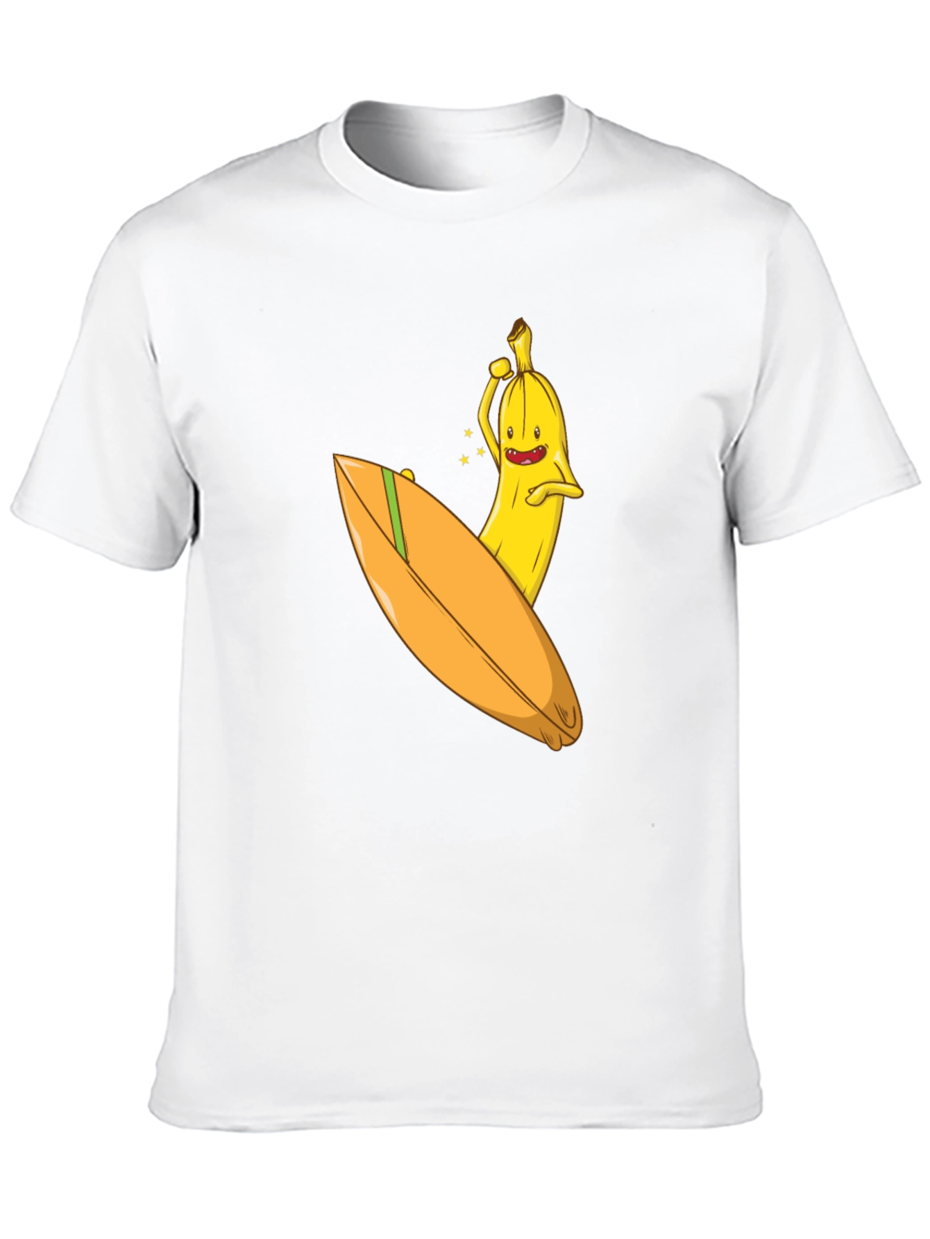 Surfing Banana Graphic Tee - Black Cotton T-Shirt
