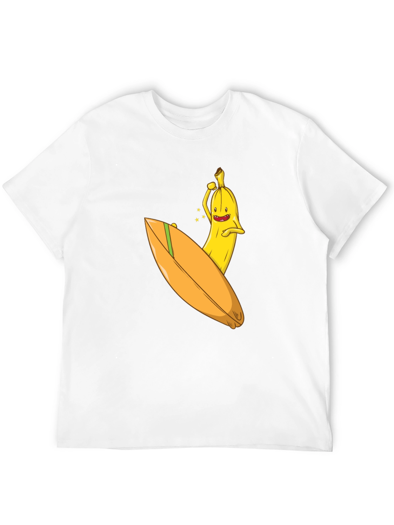 Surfing Banana Graphic Tee - Black Cotton T-Shirt