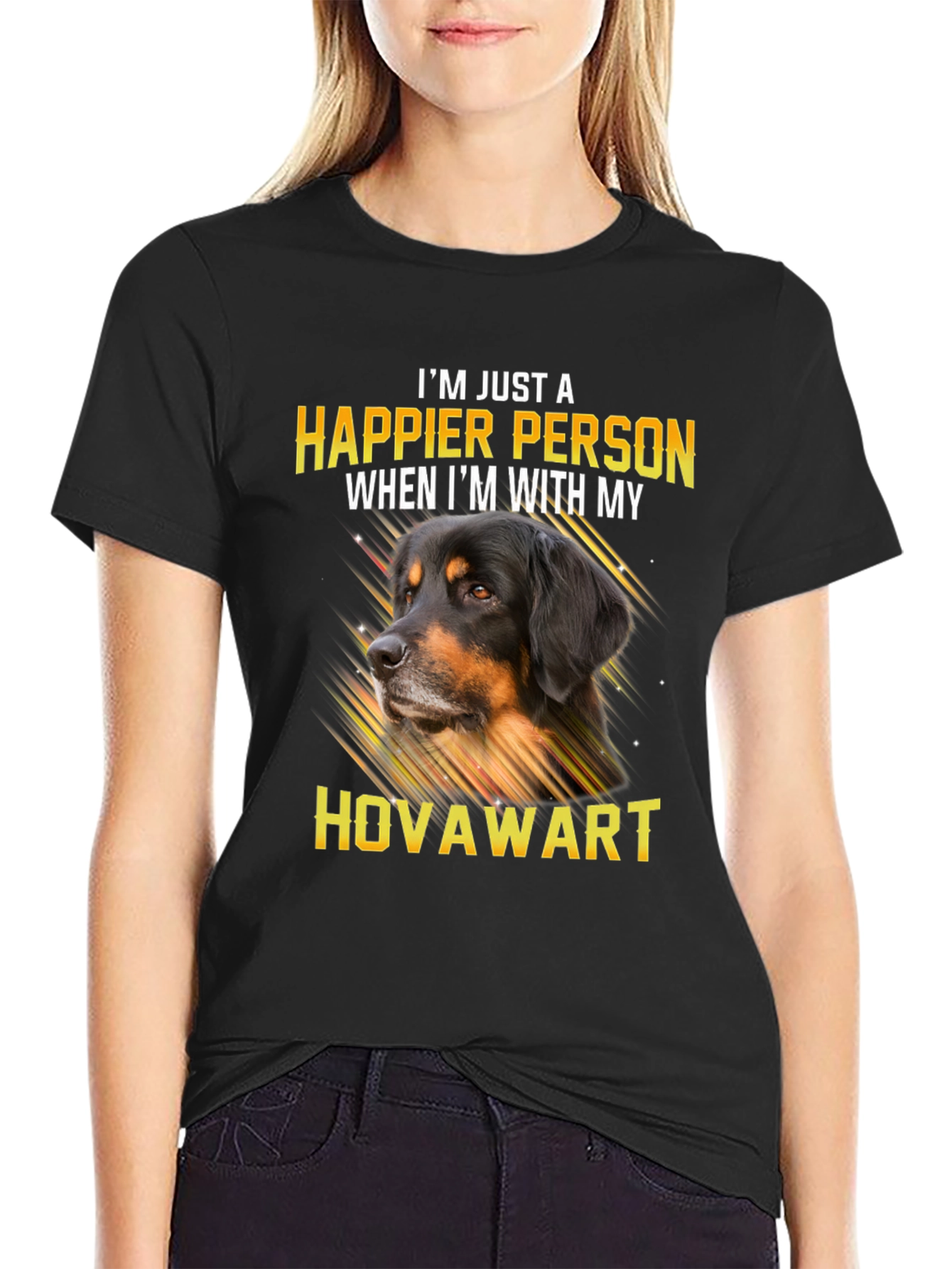 Happier Person Hovawart Dog Graphic T-Shirt