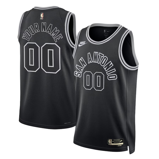 Men's San Antonio Spurs Black 2022/23 Custom Swingman Jerseys - Classic Edition