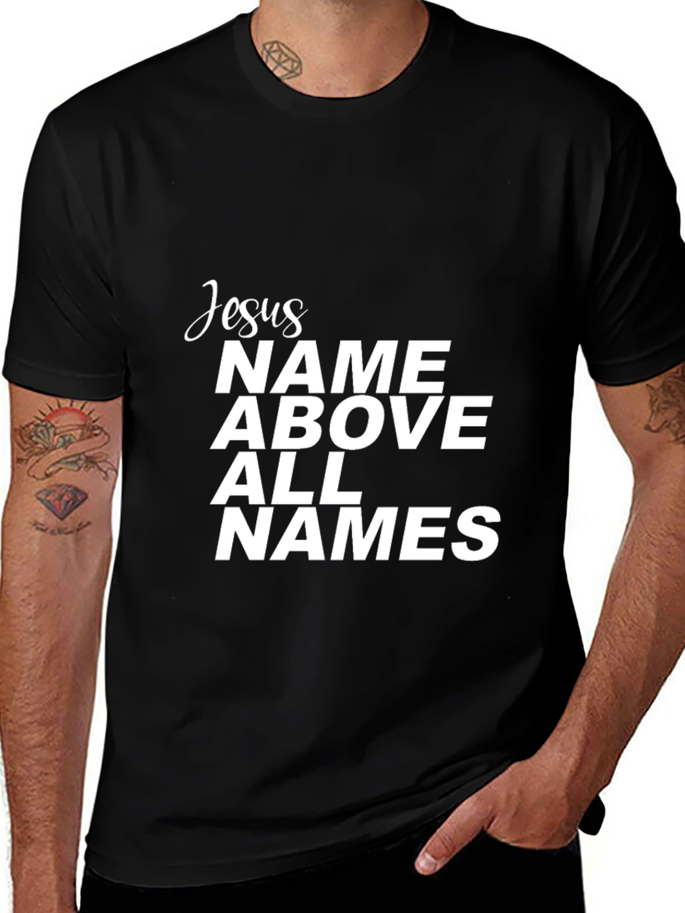 Jesus Name Above All Names Graphic Tee - Black