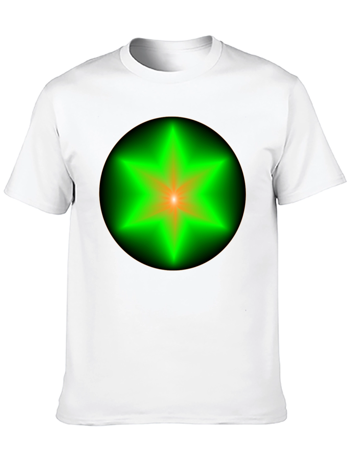 Neon Star Graphic Tee - Stylish Black Cotton T-Shirt