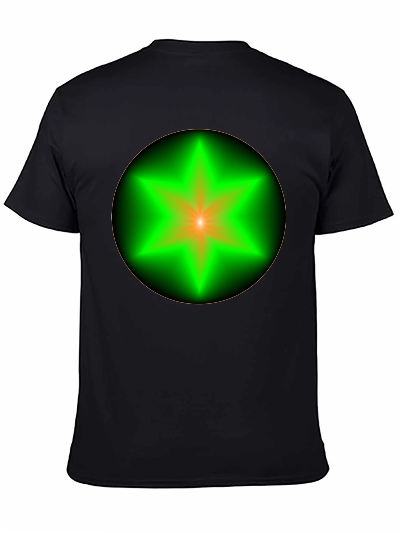 Neon Star Graphic Tee - Stylish Black Cotton T-Shirt