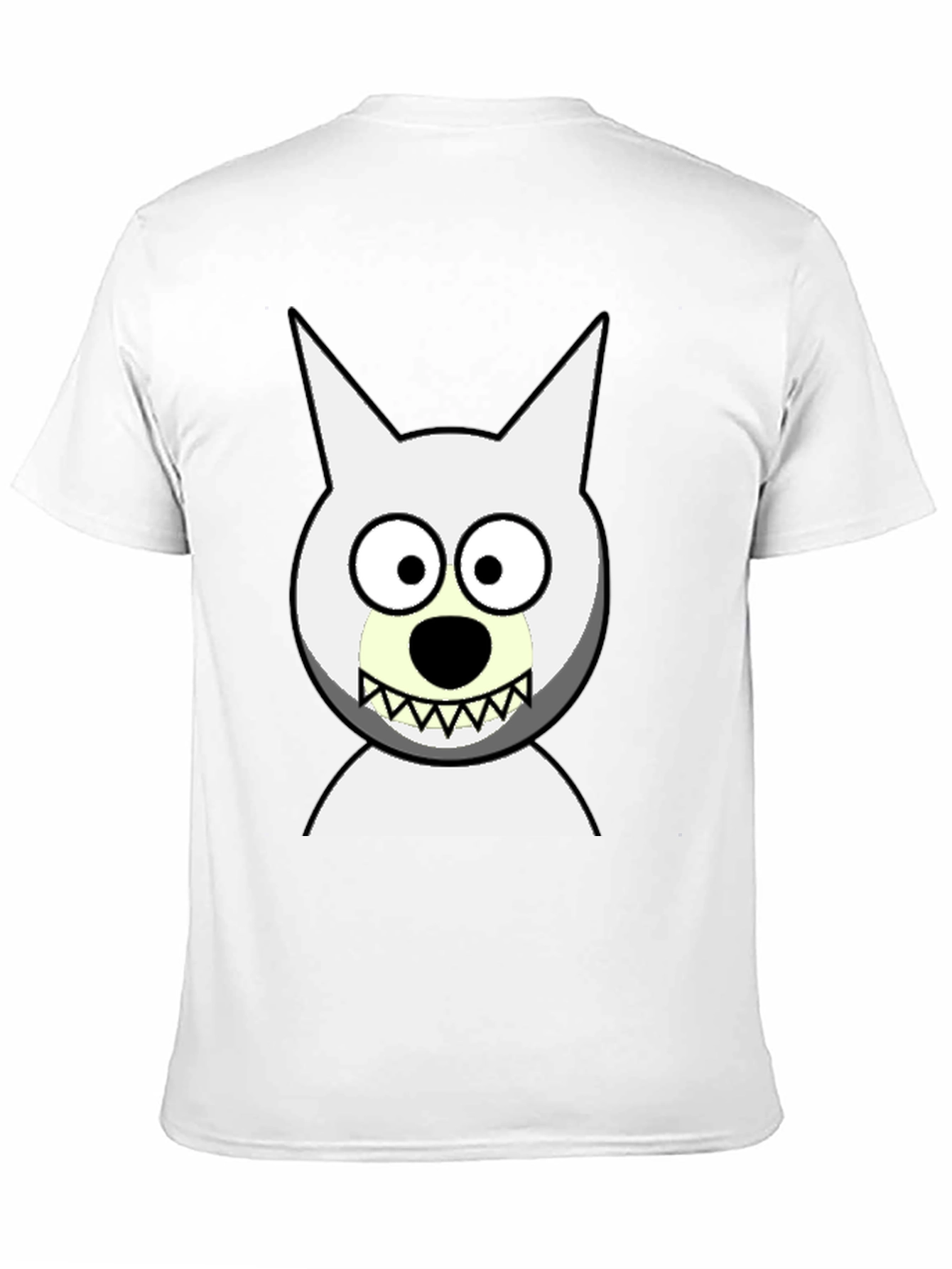 Funny Cartoon Wolf Graphic Black T-Shirt