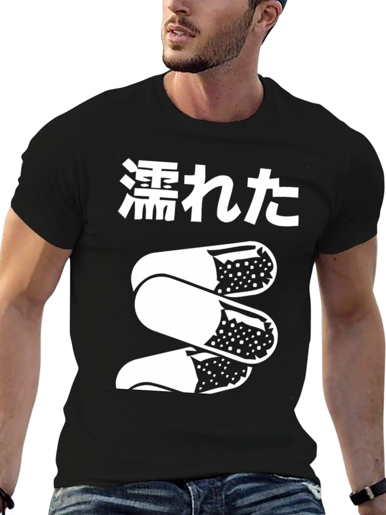Sushi Roll Graphic Tee - Unisex Black Cotton T-Shirt