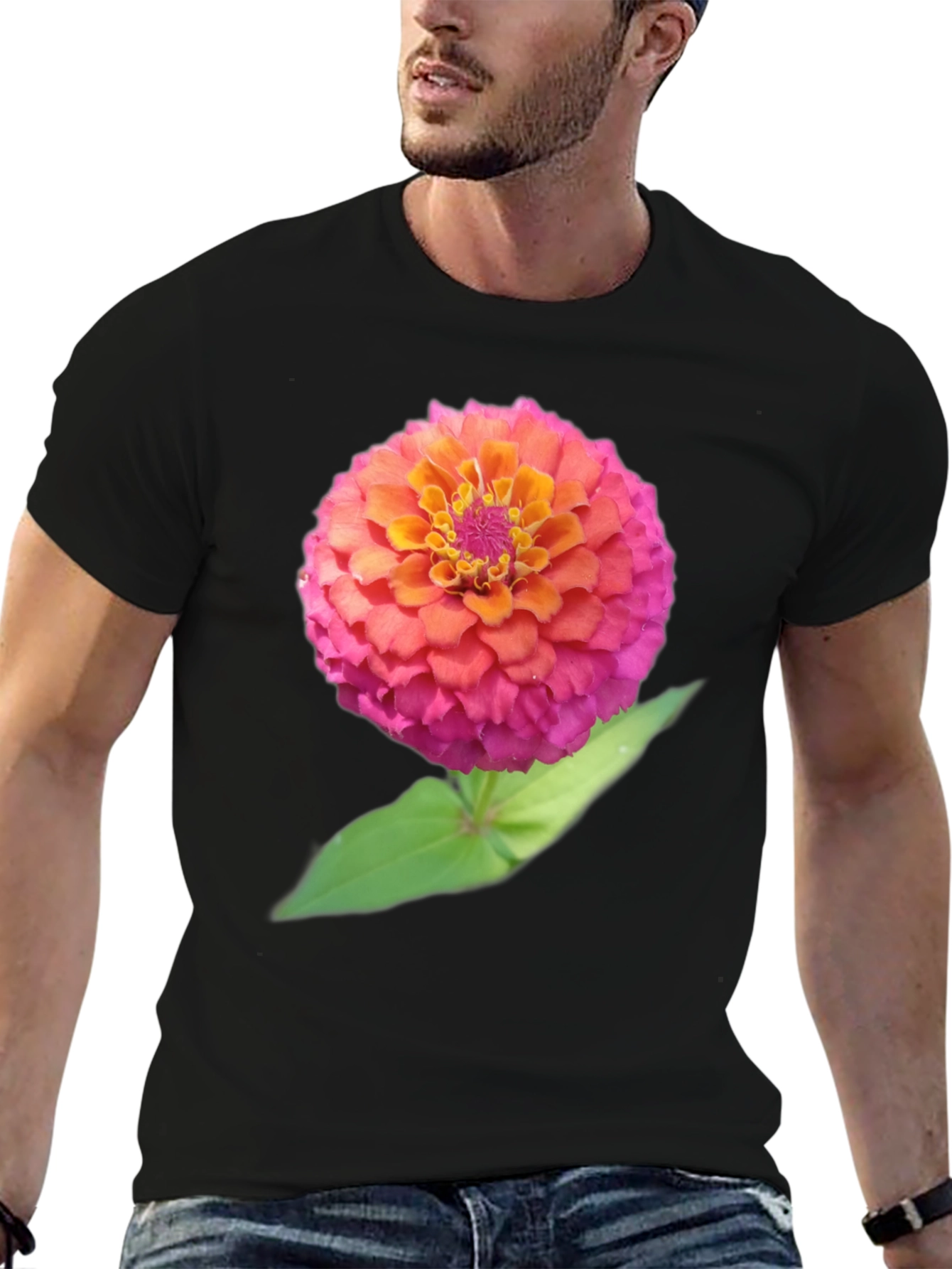 Floral Graphic Tee - Bold Zinnia Design