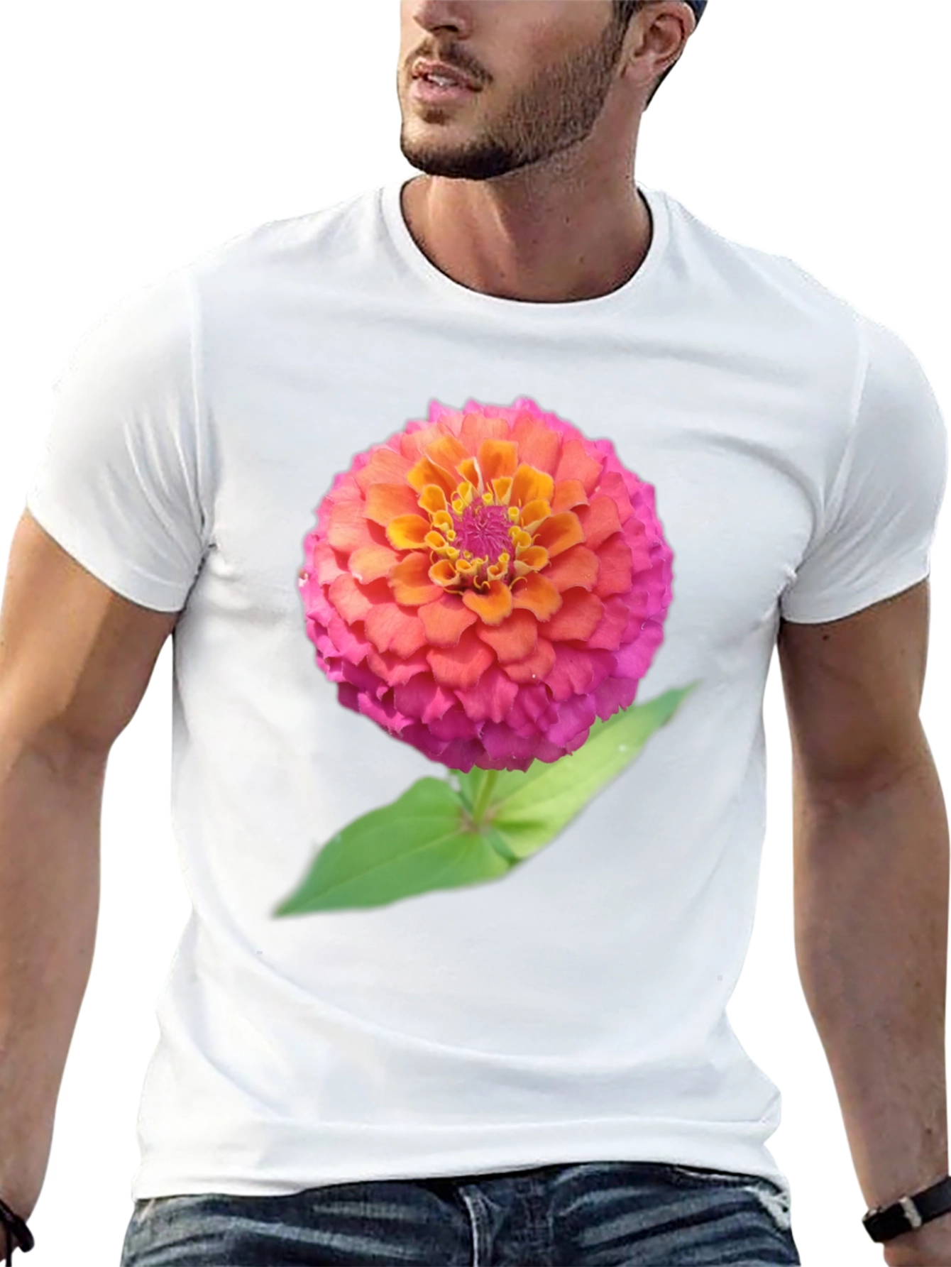 Floral Graphic Tee - Bold Zinnia Design