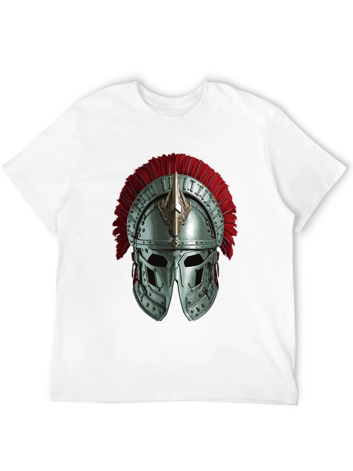 Gladiator Helmet Graphic Tee - Black Cotton