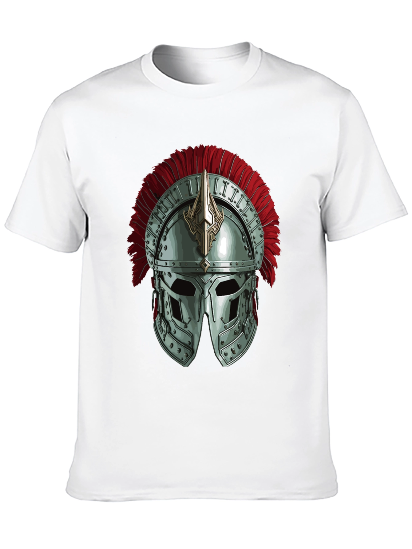 Gladiator Helmet Graphic Tee - Black Cotton