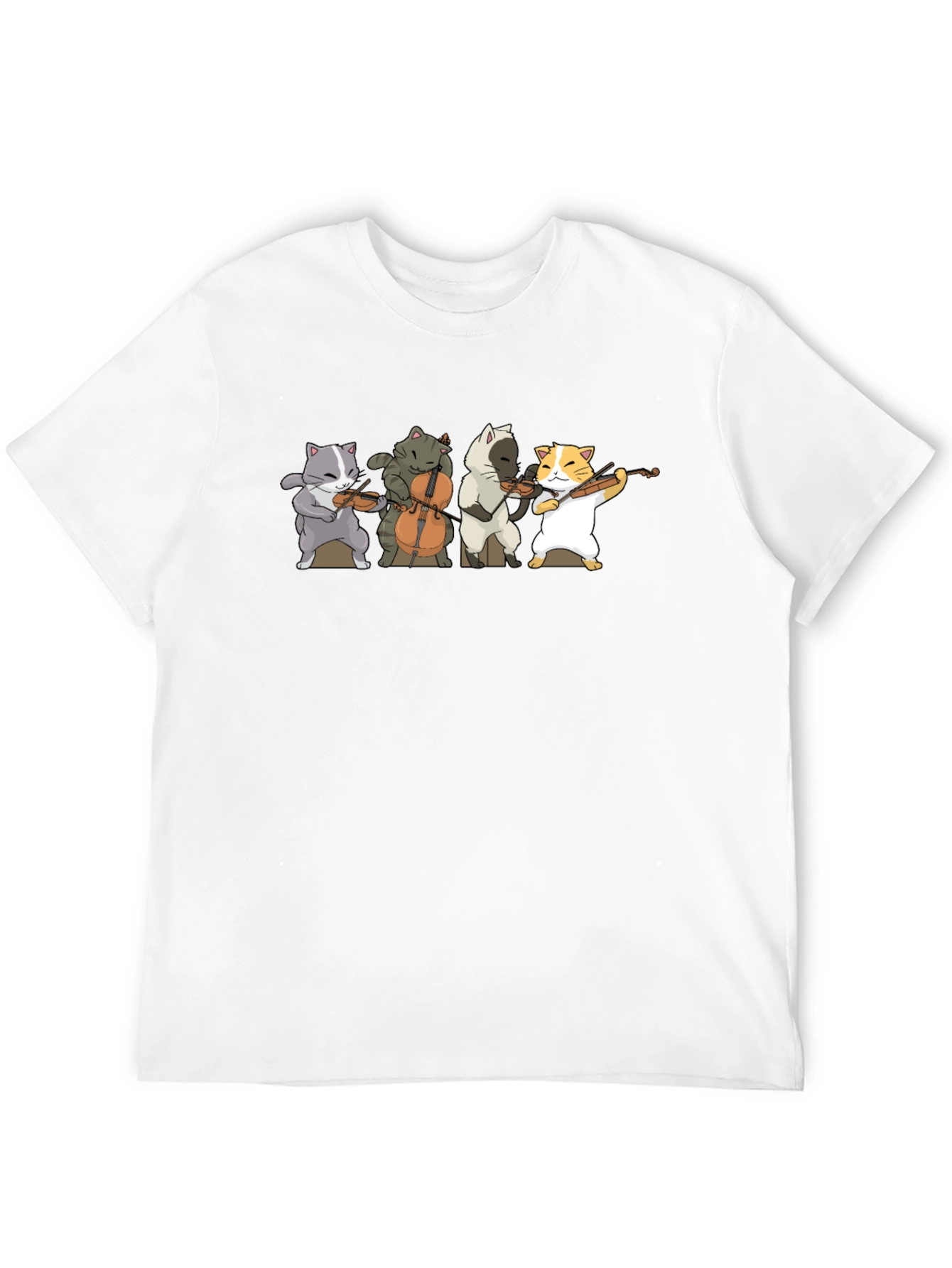 Cat Band T-Shirt - Black Cotton Blend