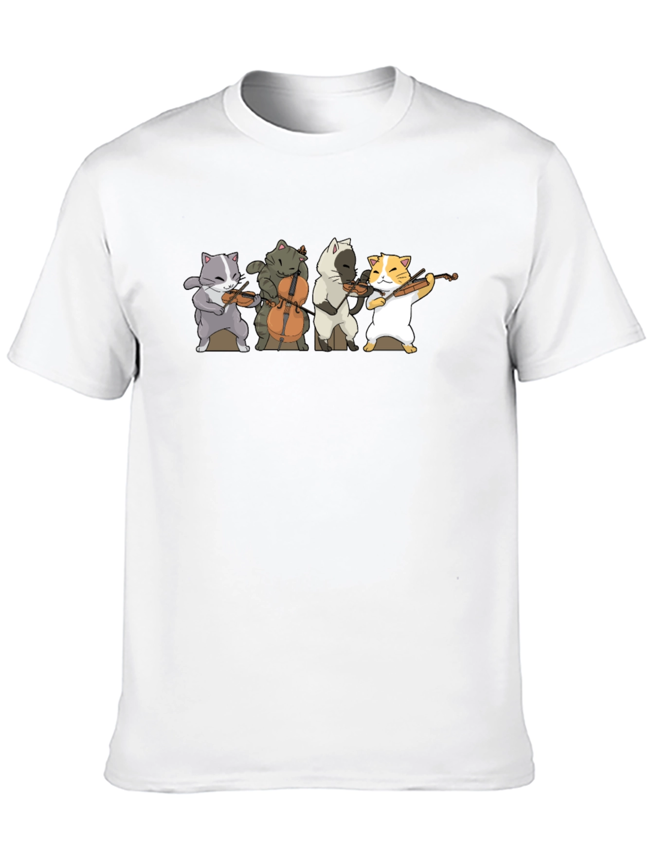 Cat Band T-Shirt - Black Cotton Blend