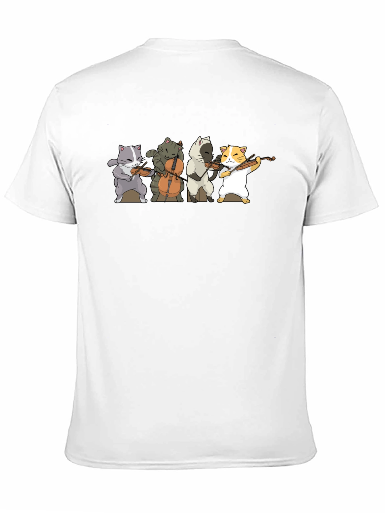 Cat Band T-Shirt - Black Cotton Blend