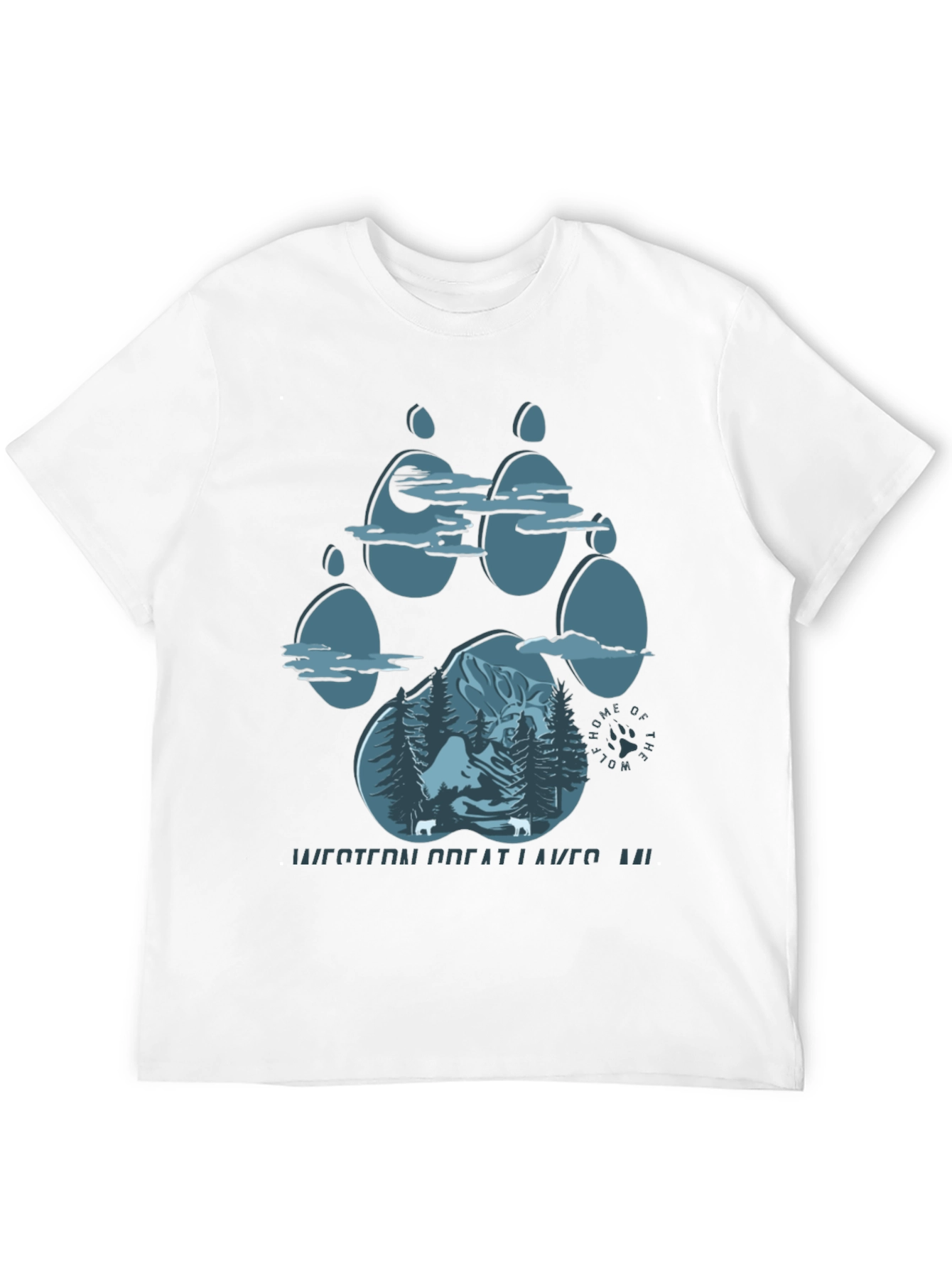 Wolf Paw Print Graphic Tee - Western Great Lakes