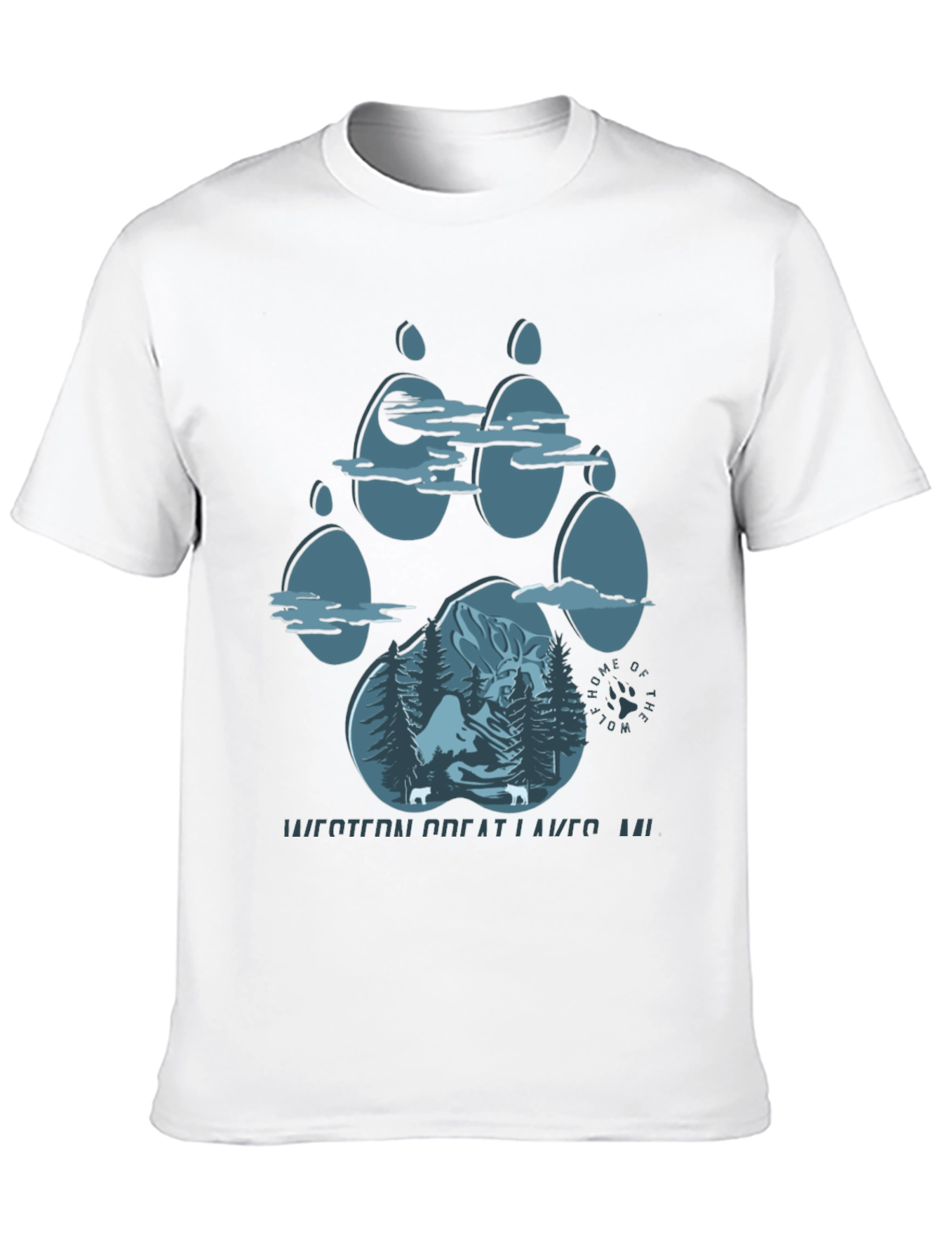 Wolf Paw Print Graphic Tee - Western Great Lakes